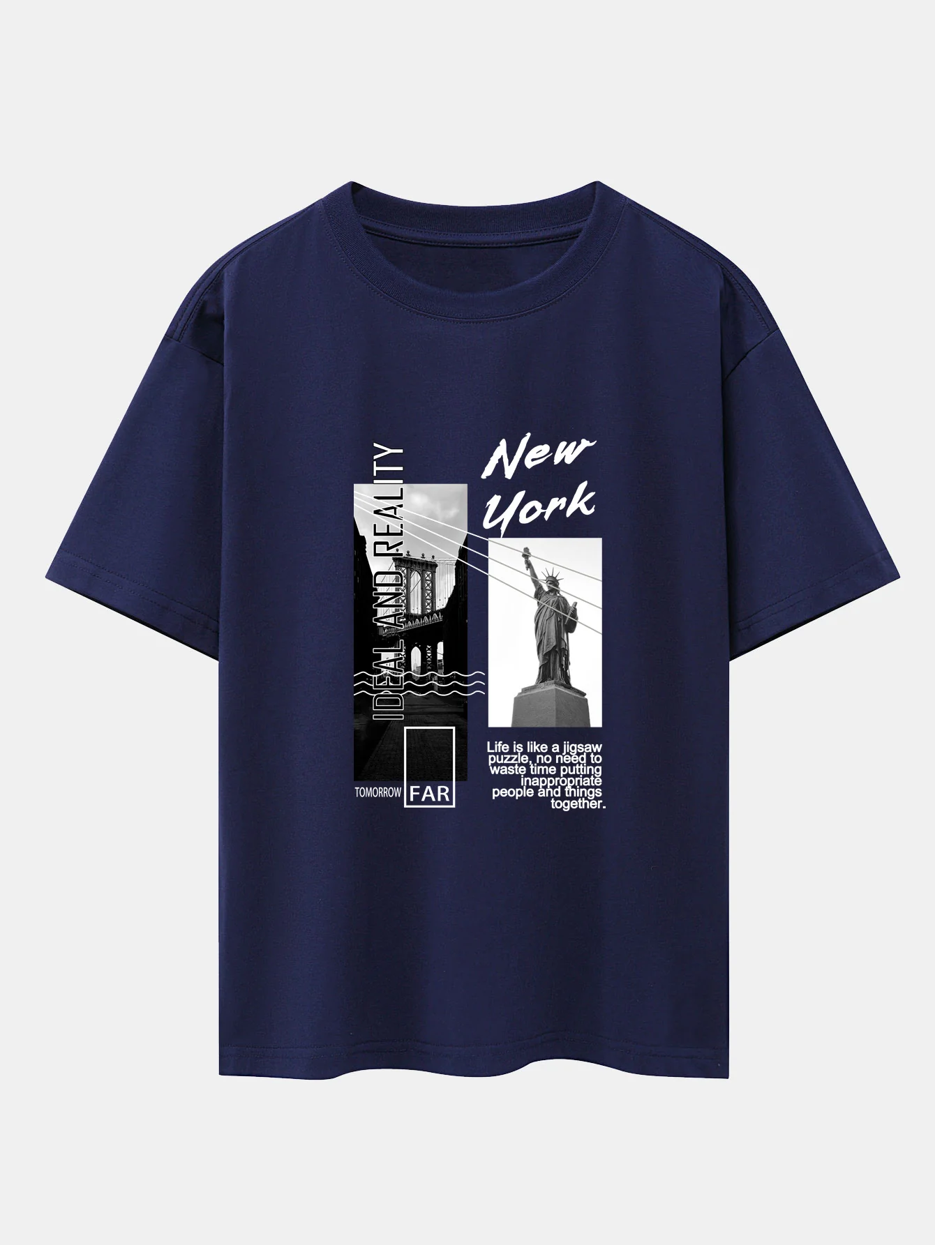 New York City Landschaftsprint Drop Shoulder Oversize T-Shirt - Image 8