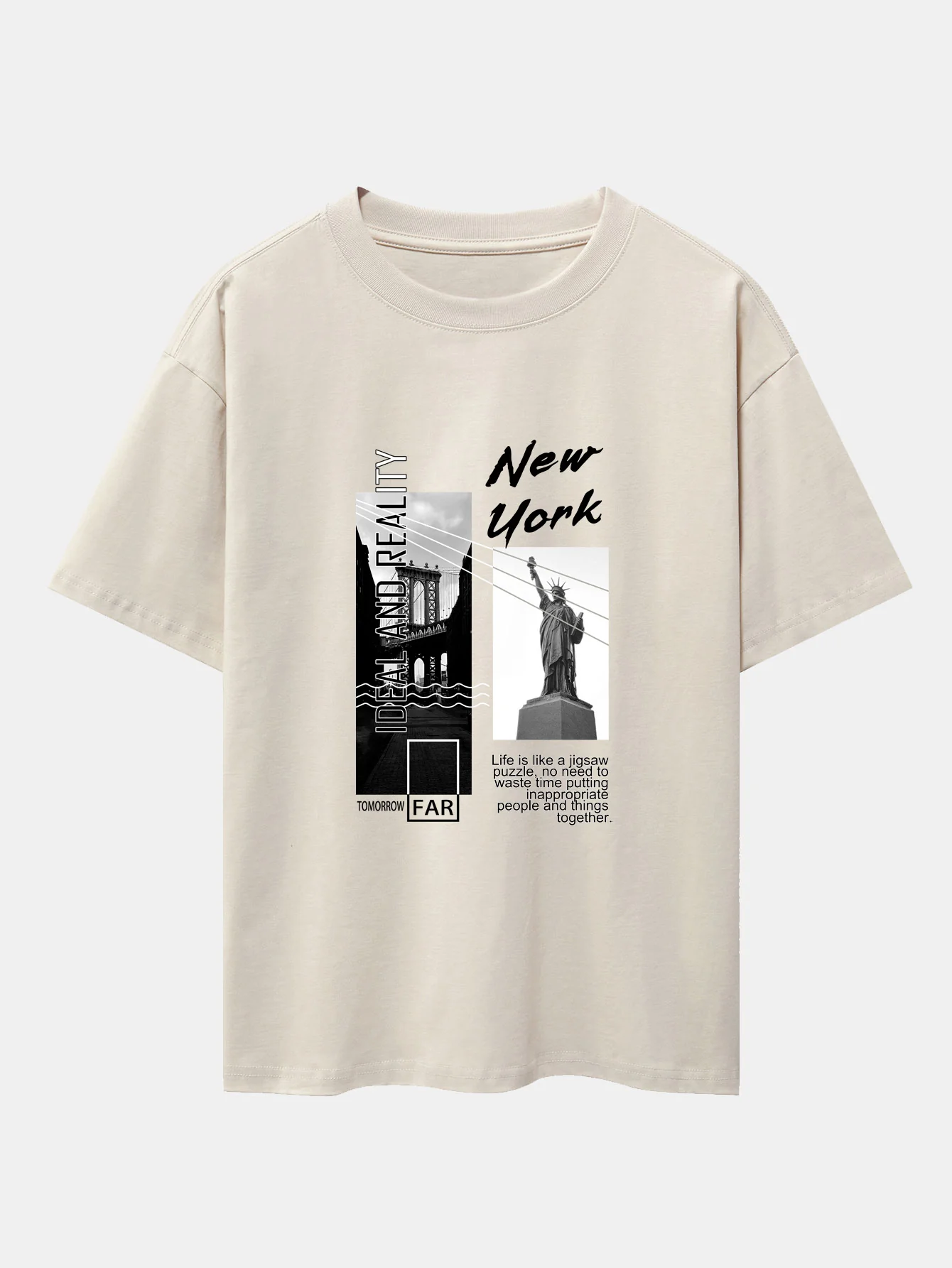 New York City Landschaftsprint Drop Shoulder Oversize T-Shirt - Image 9