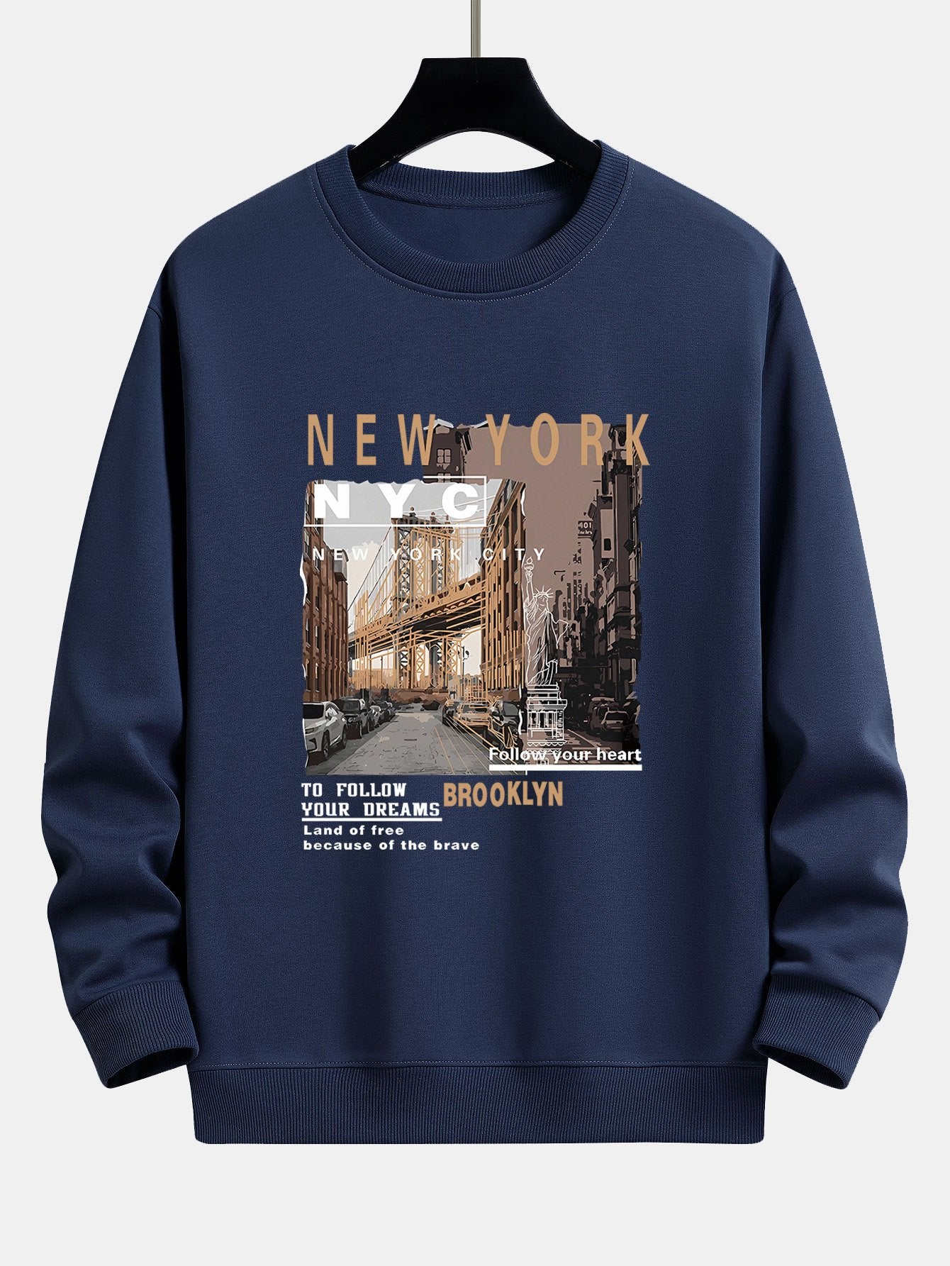 New York Cityscape Print Relax Fit Sweatshirt - Image 5