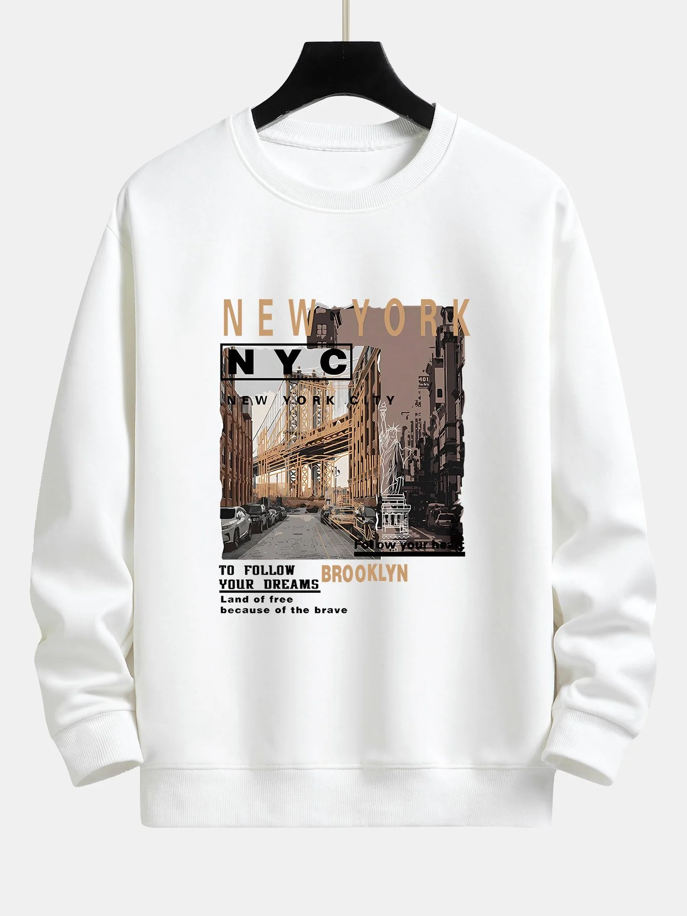 New York Cityscape Print Relax Fit Sweatshirt - Image 6