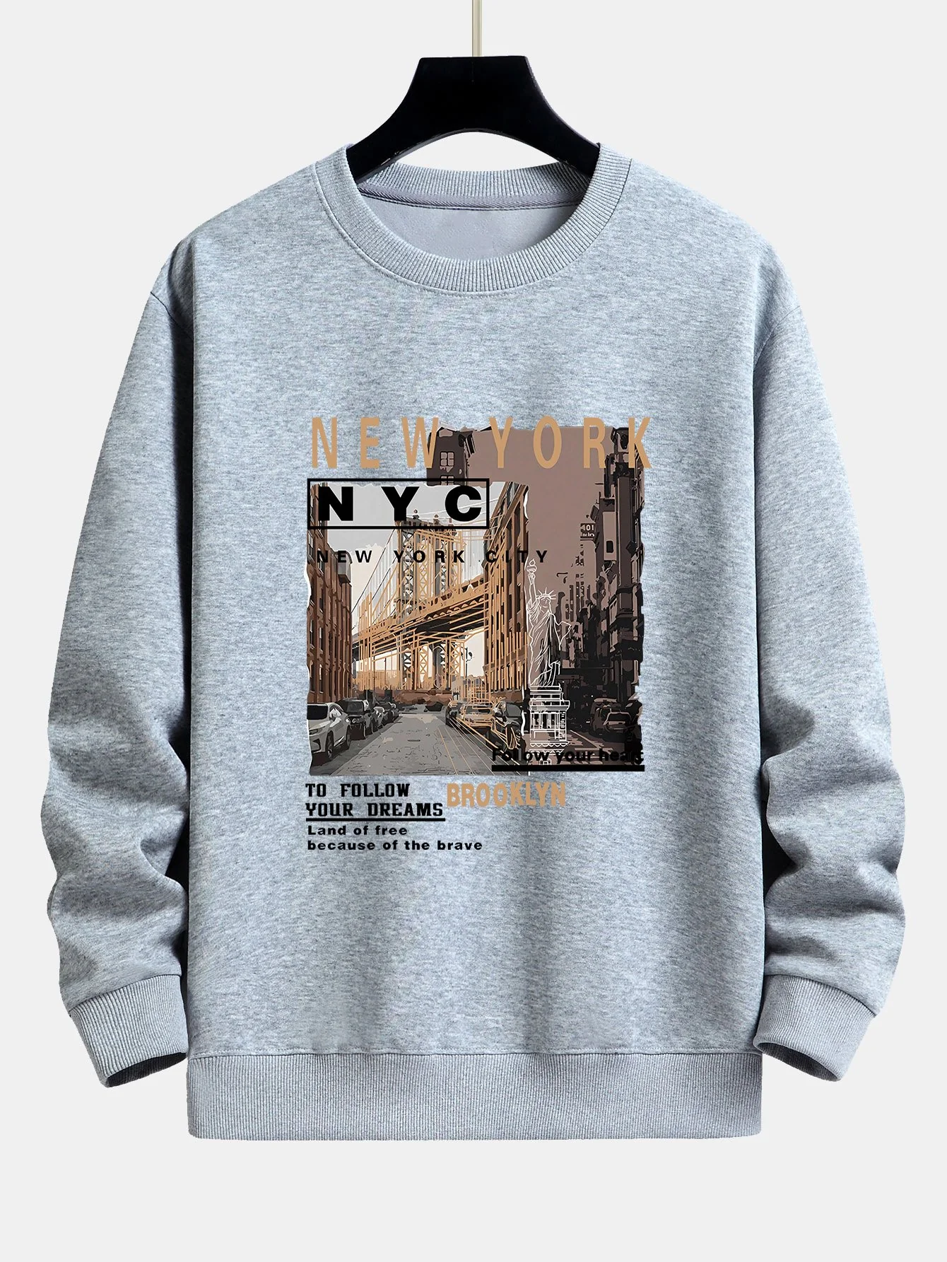 New York Cityscape Print Relax Fit Sweatshirt - Image 8