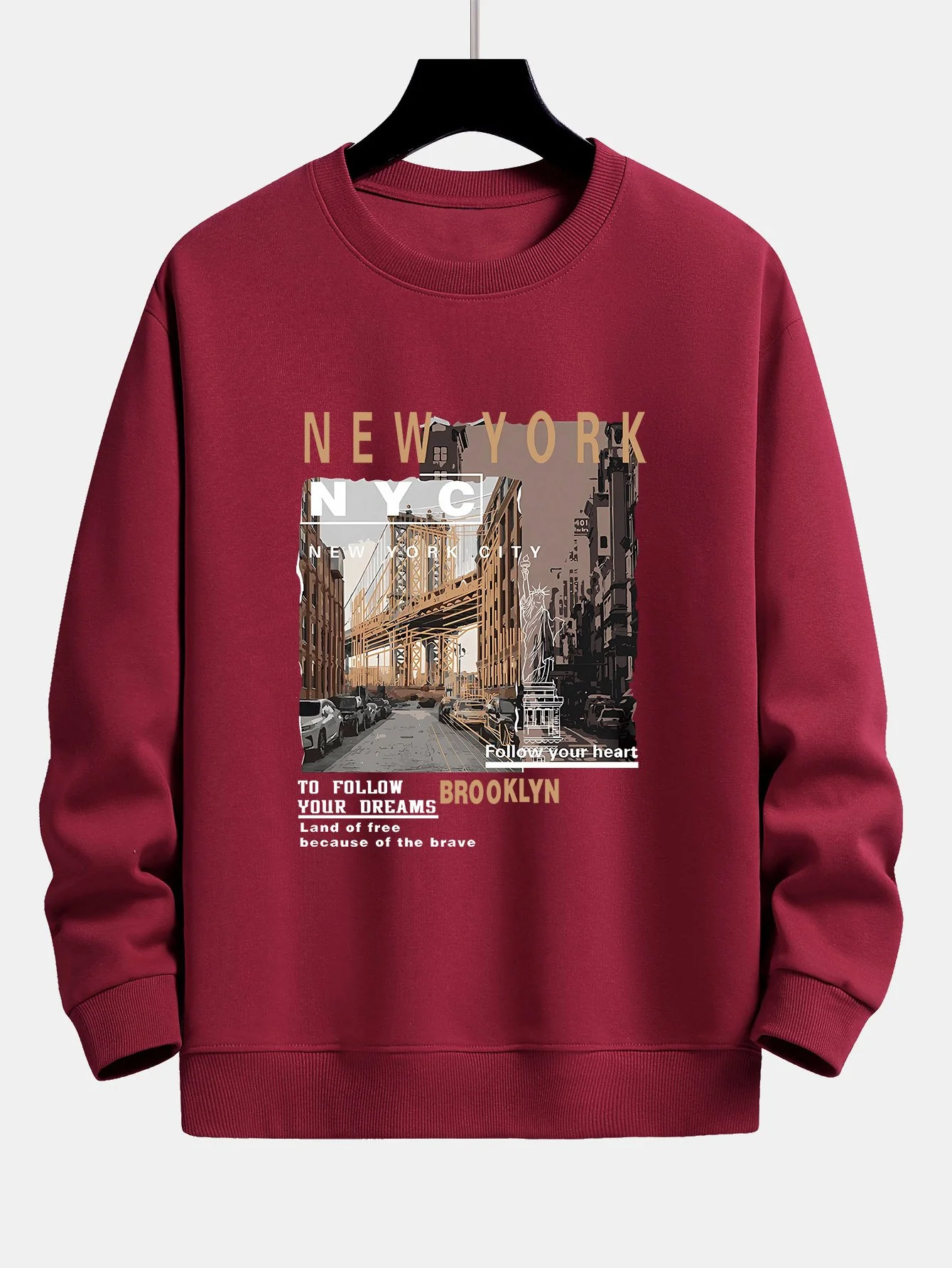 New York Cityscape Print Relax Fit Sweatshirt - Image 9