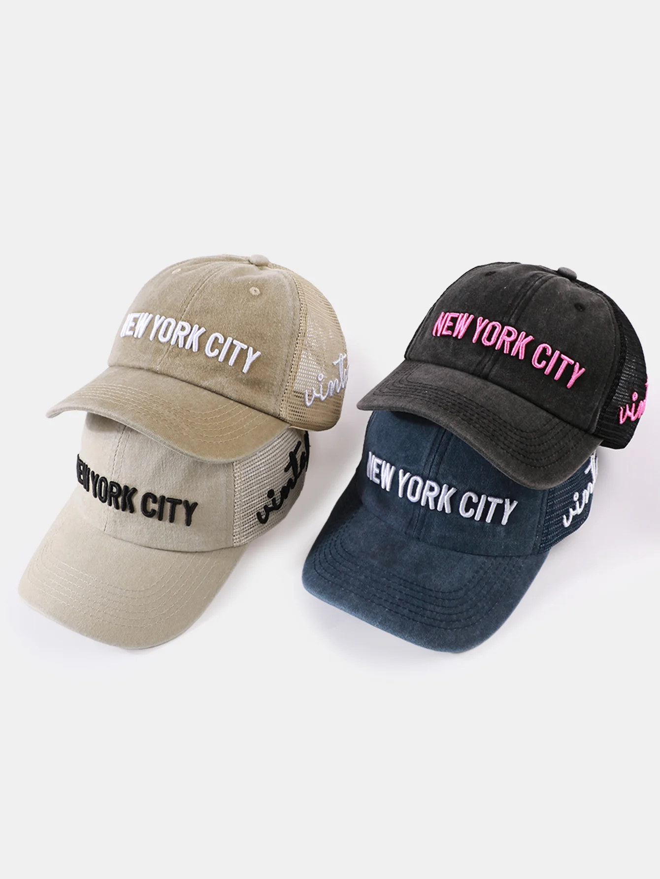 New York Stickerei Mesh Baumwolle Baseballmütze - Image 9