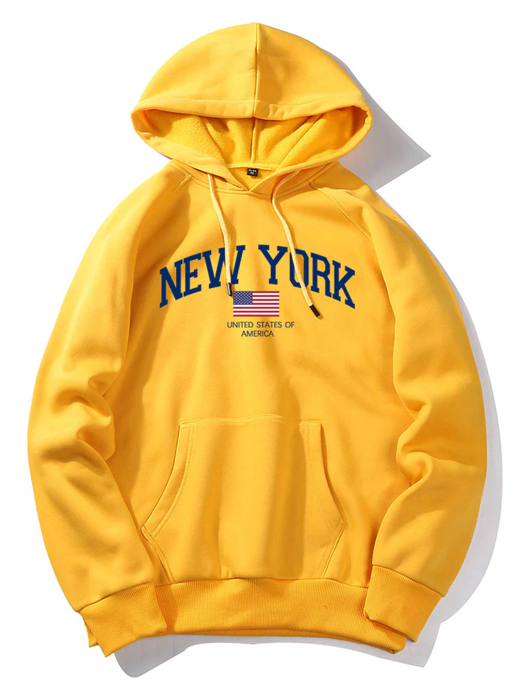 New York Flaggen Druck Hoodie