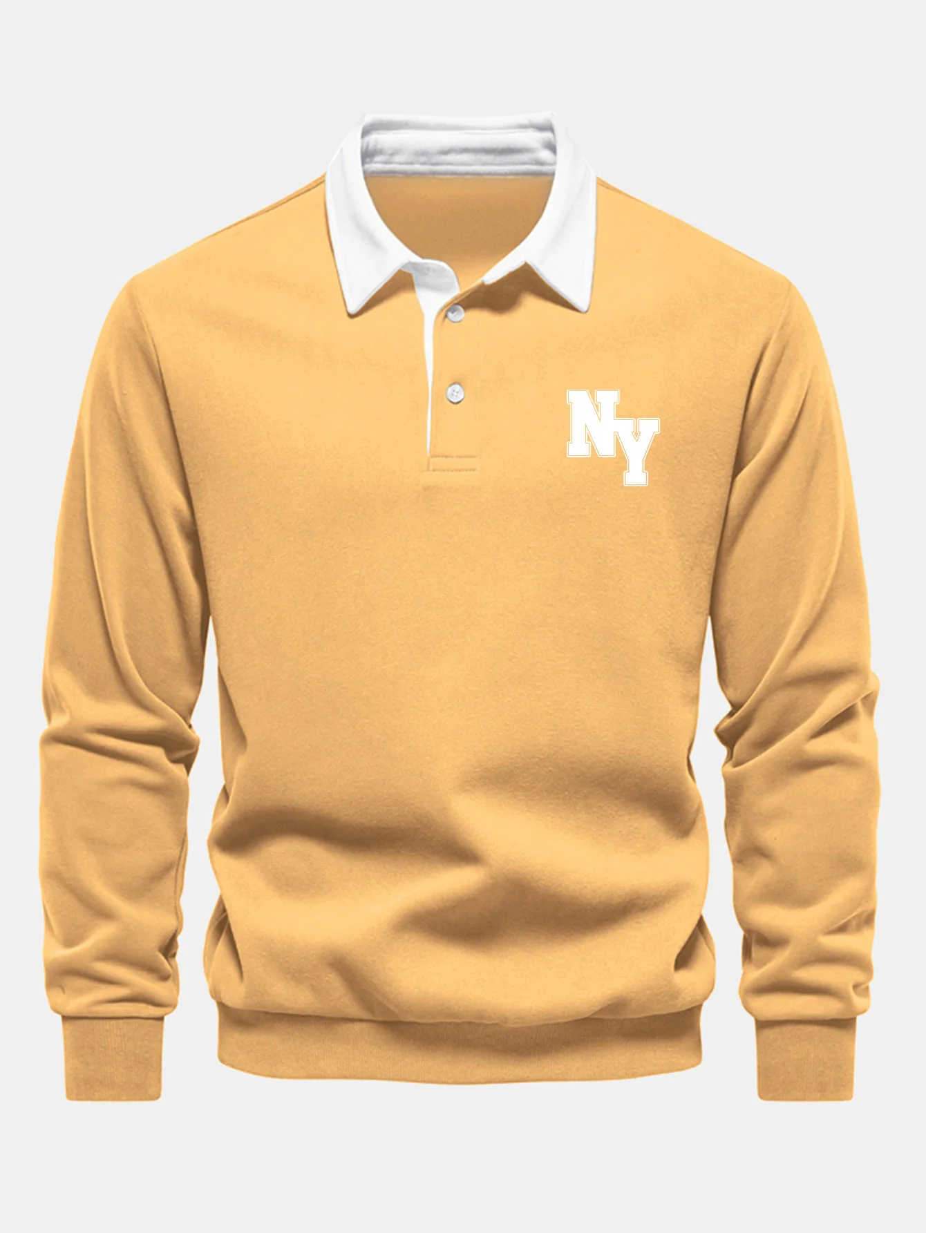 New York Print Kontrast Poloshirts Kragen Sweatshirt - Image 6