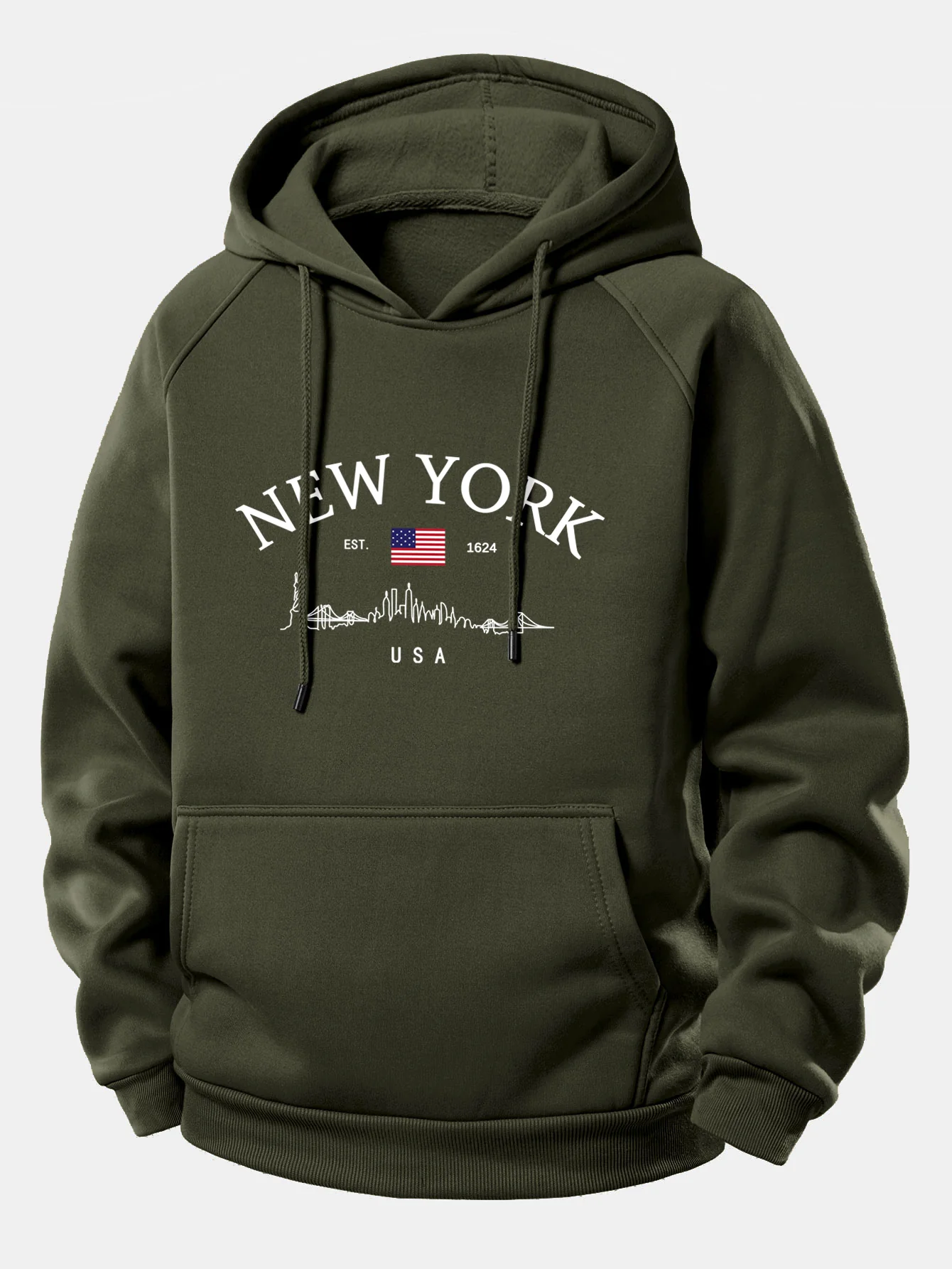 New York Druck Kordelzug Kapuzenpullover - Image 10