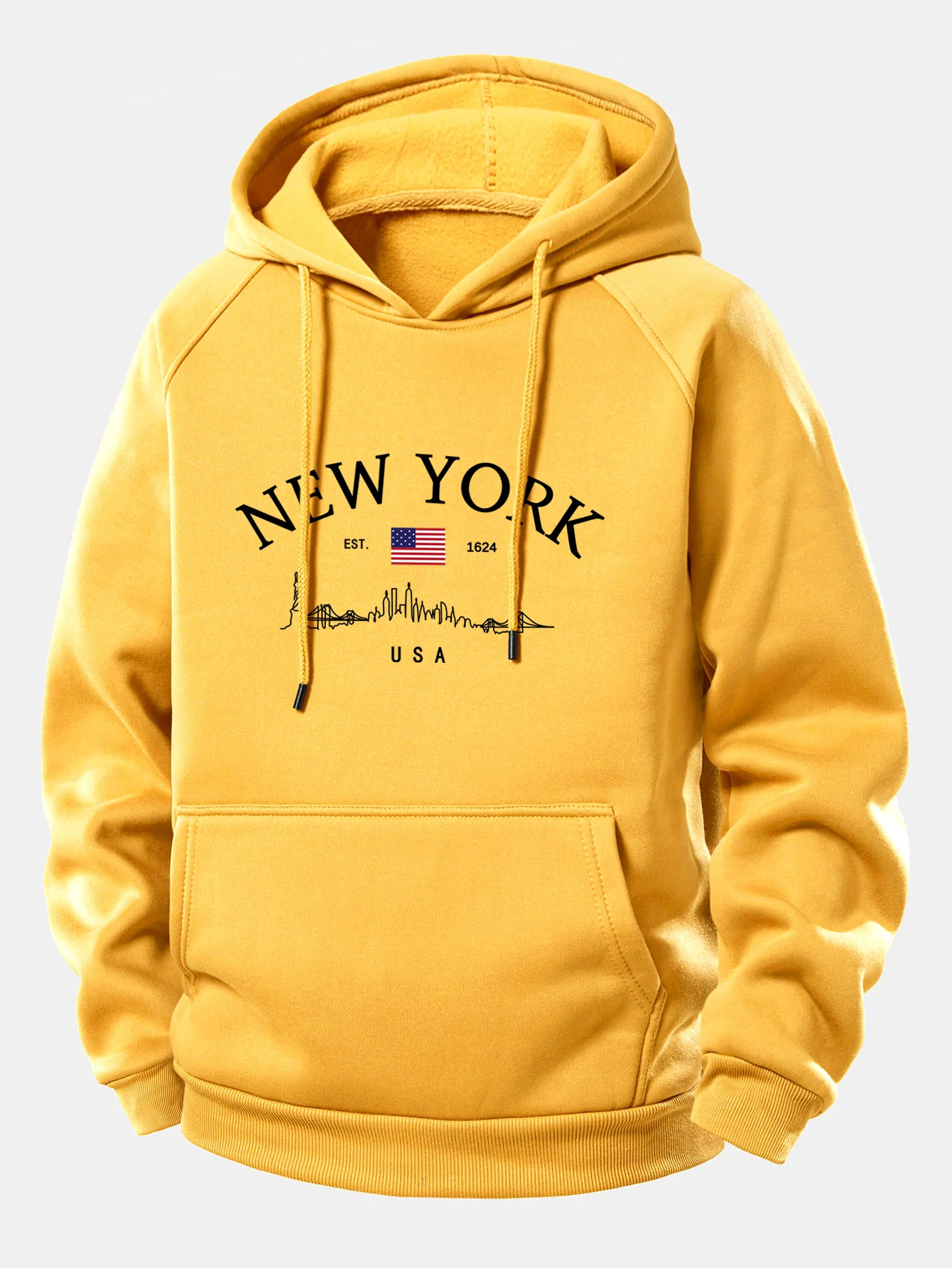 New York Druck Kordelzug Kapuzenpullover - Image 11