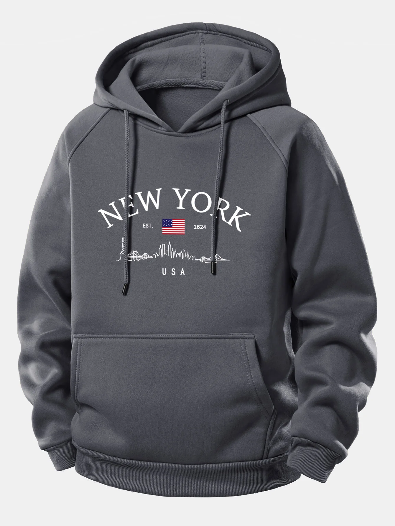 New York Druck Kordelzug Kapuzenpullover - Image 12