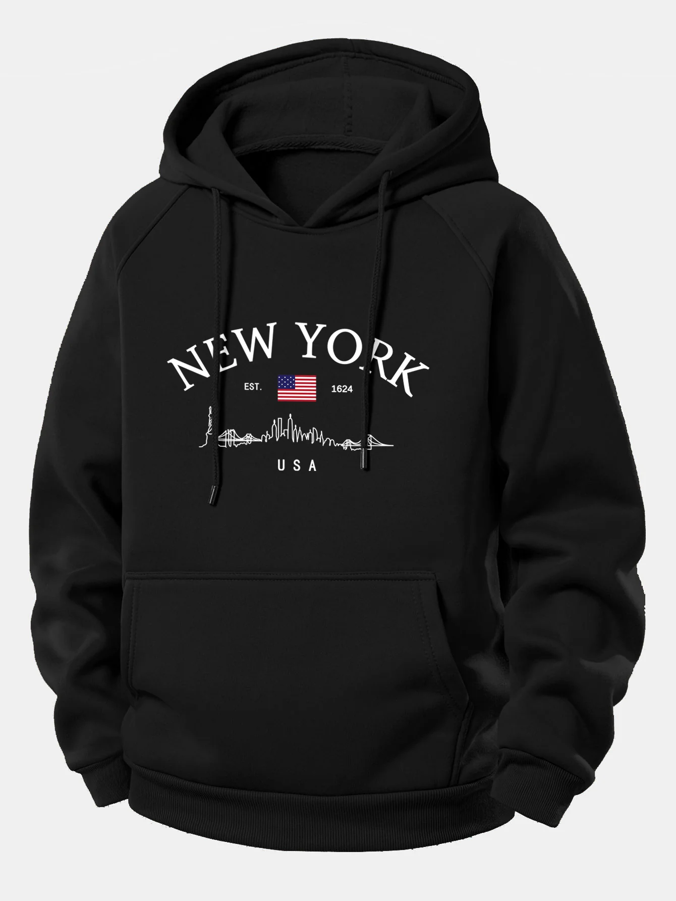 New York Druck Kordelzug Kapuzenpullover - Image 2