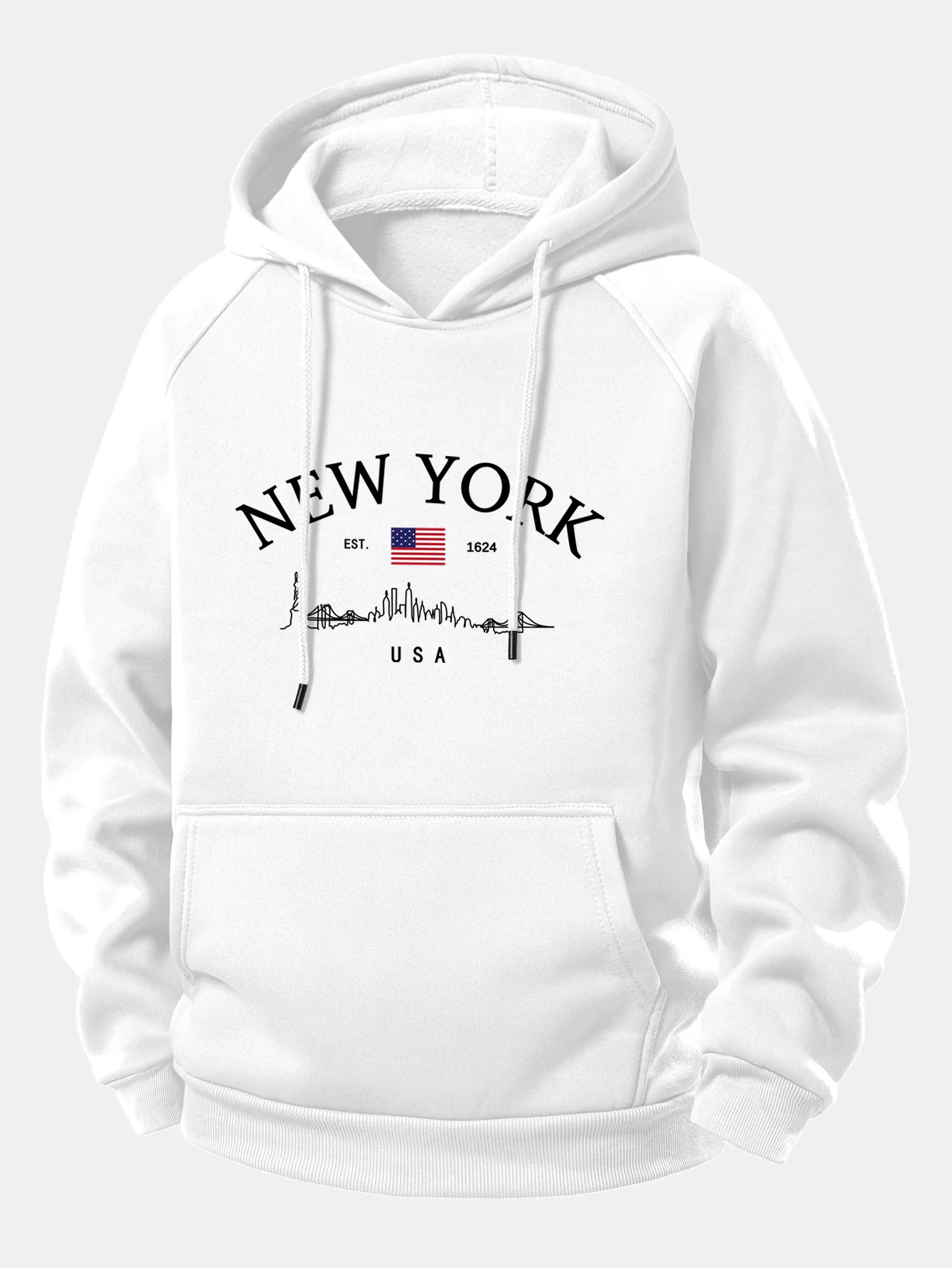 New York Druck Kordelzug Kapuzenpullover - Image 3