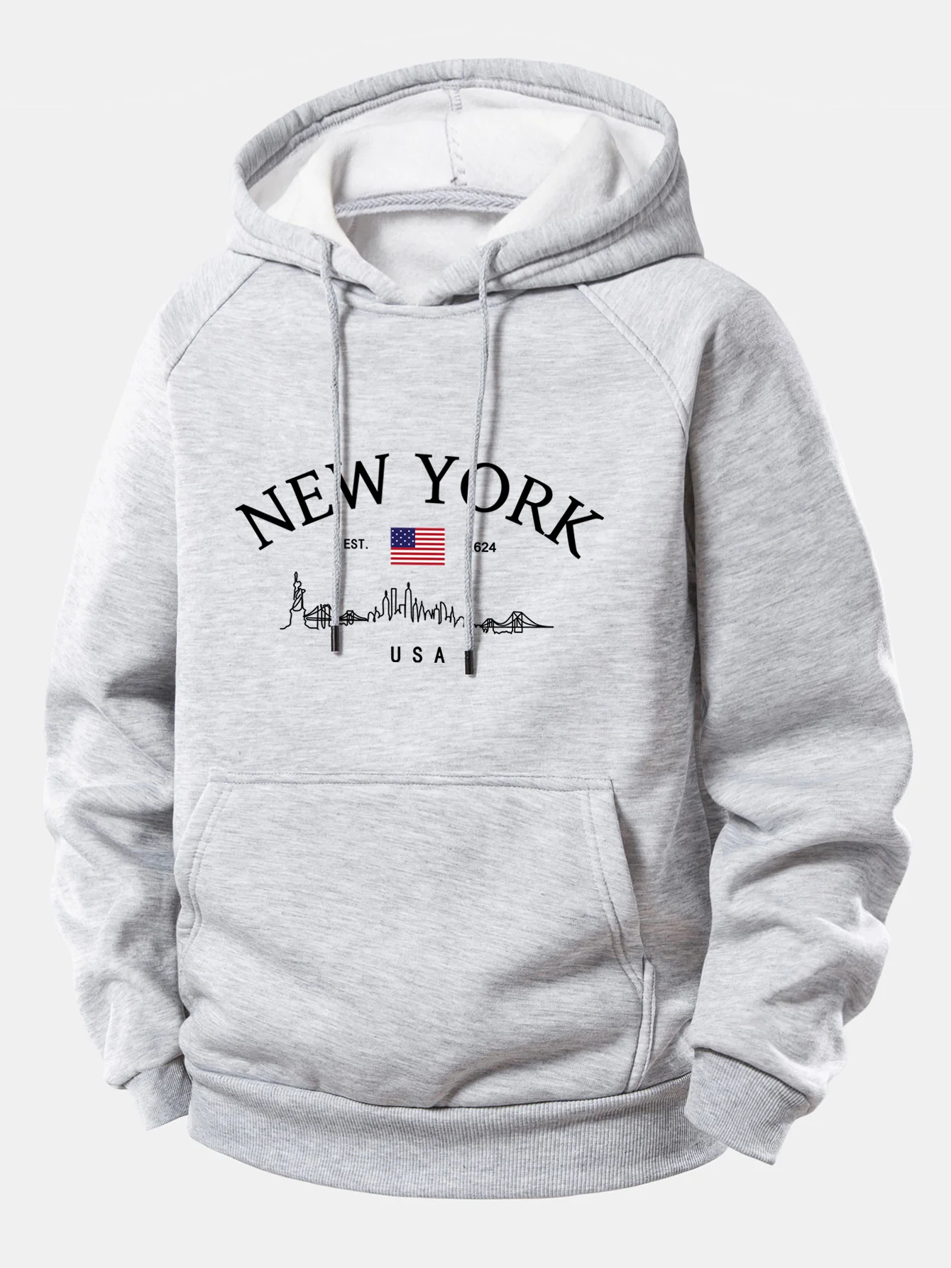 New York Druck Kordelzug Kapuzenpullover - Image 4