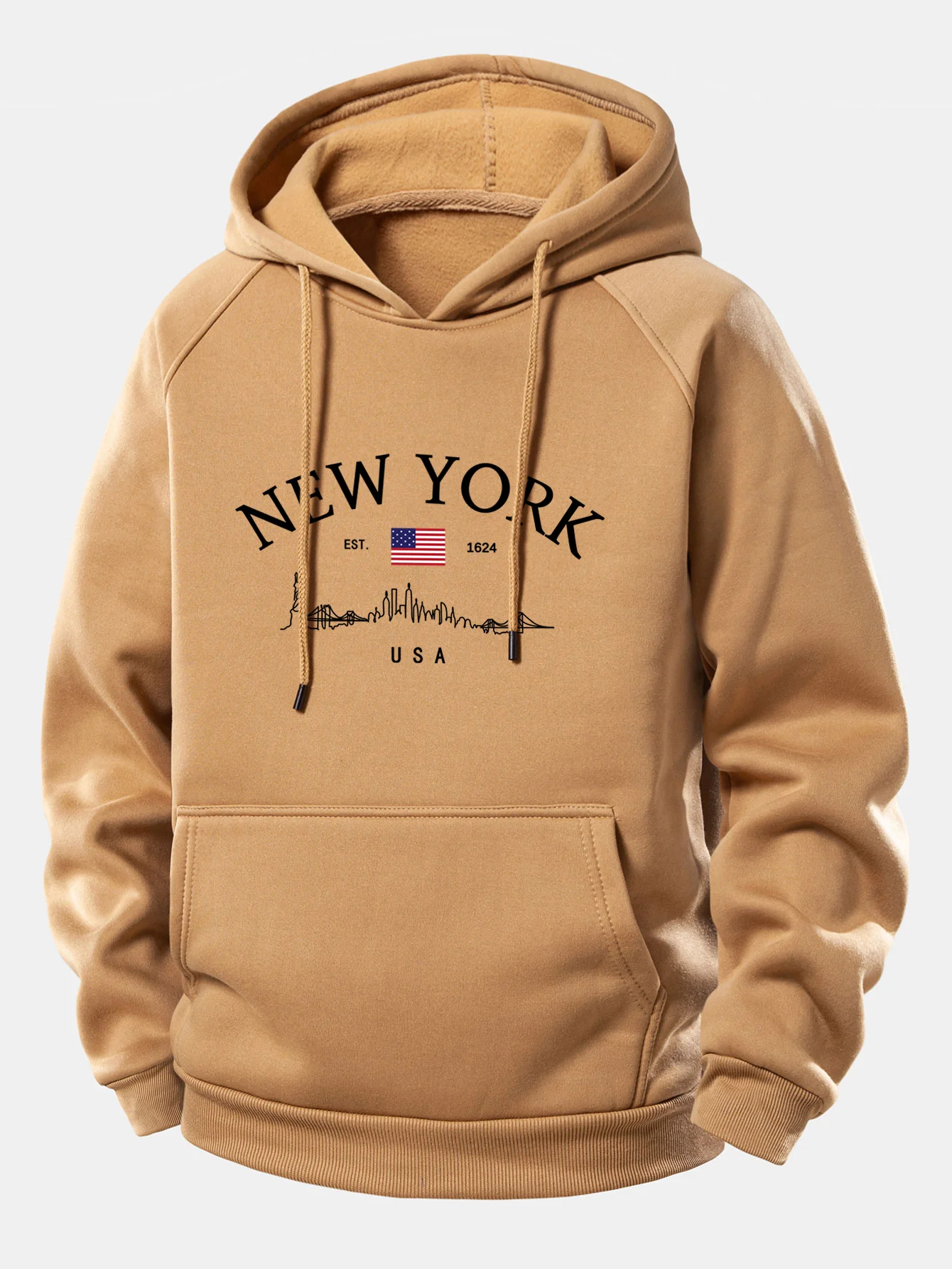 New York Druck Kordelzug Kapuzenpullover - Image 5
