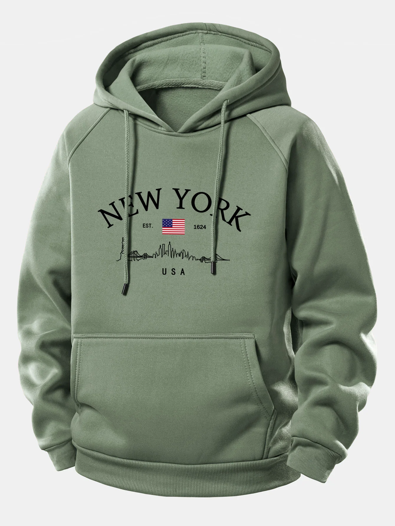 New York Druck Kordelzug Kapuzenpullover - Image 6