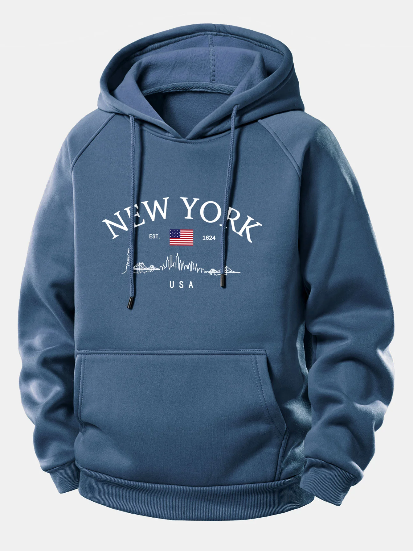 New York Druck Kordelzug Kapuzenpullover - Image 8