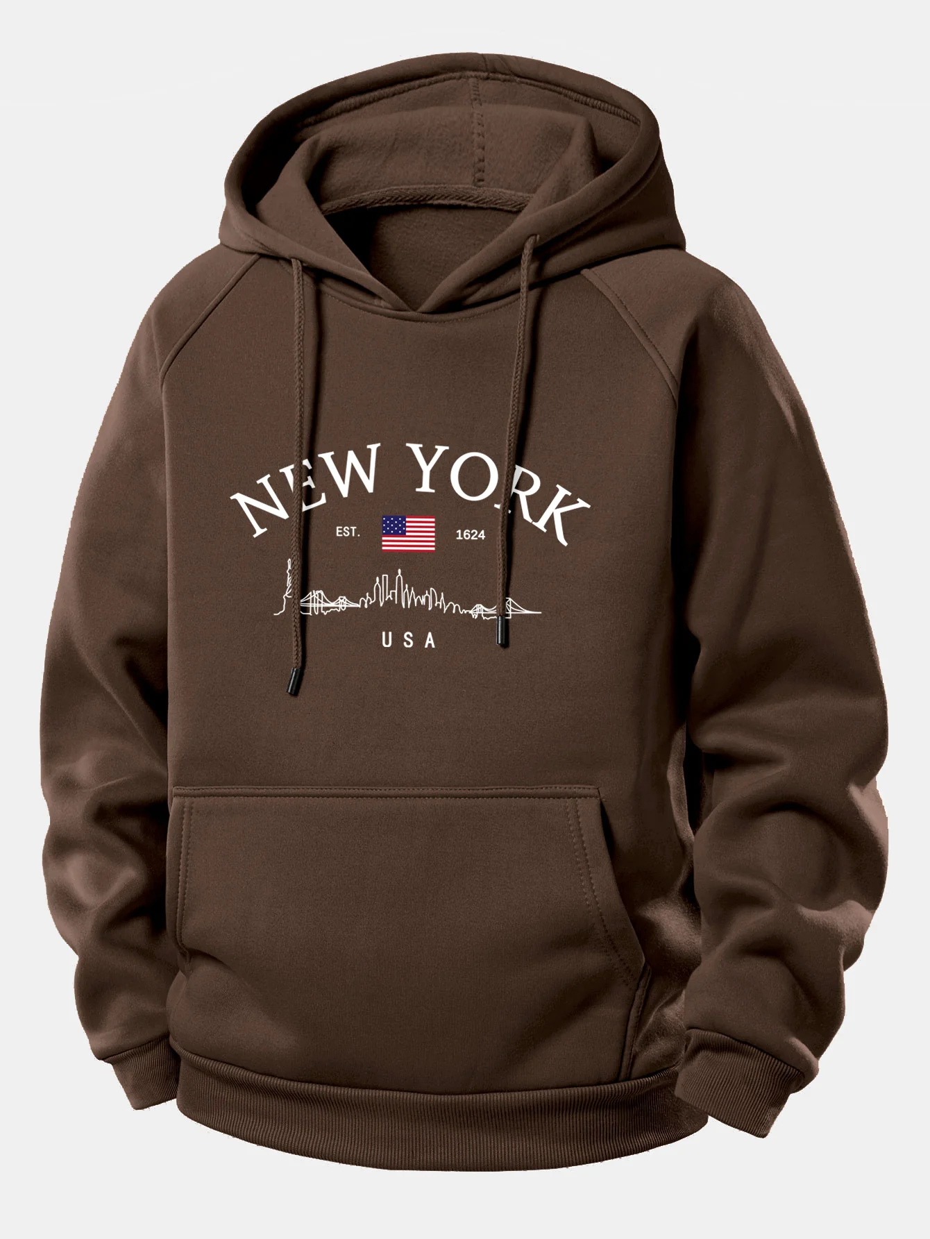New York Druck Kordelzug Kapuzenpullover - Image 9