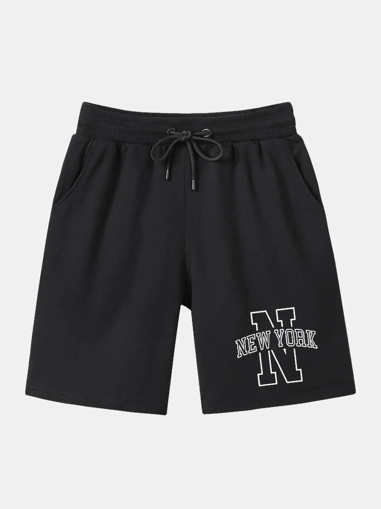 New York Print Mittellange Shorts