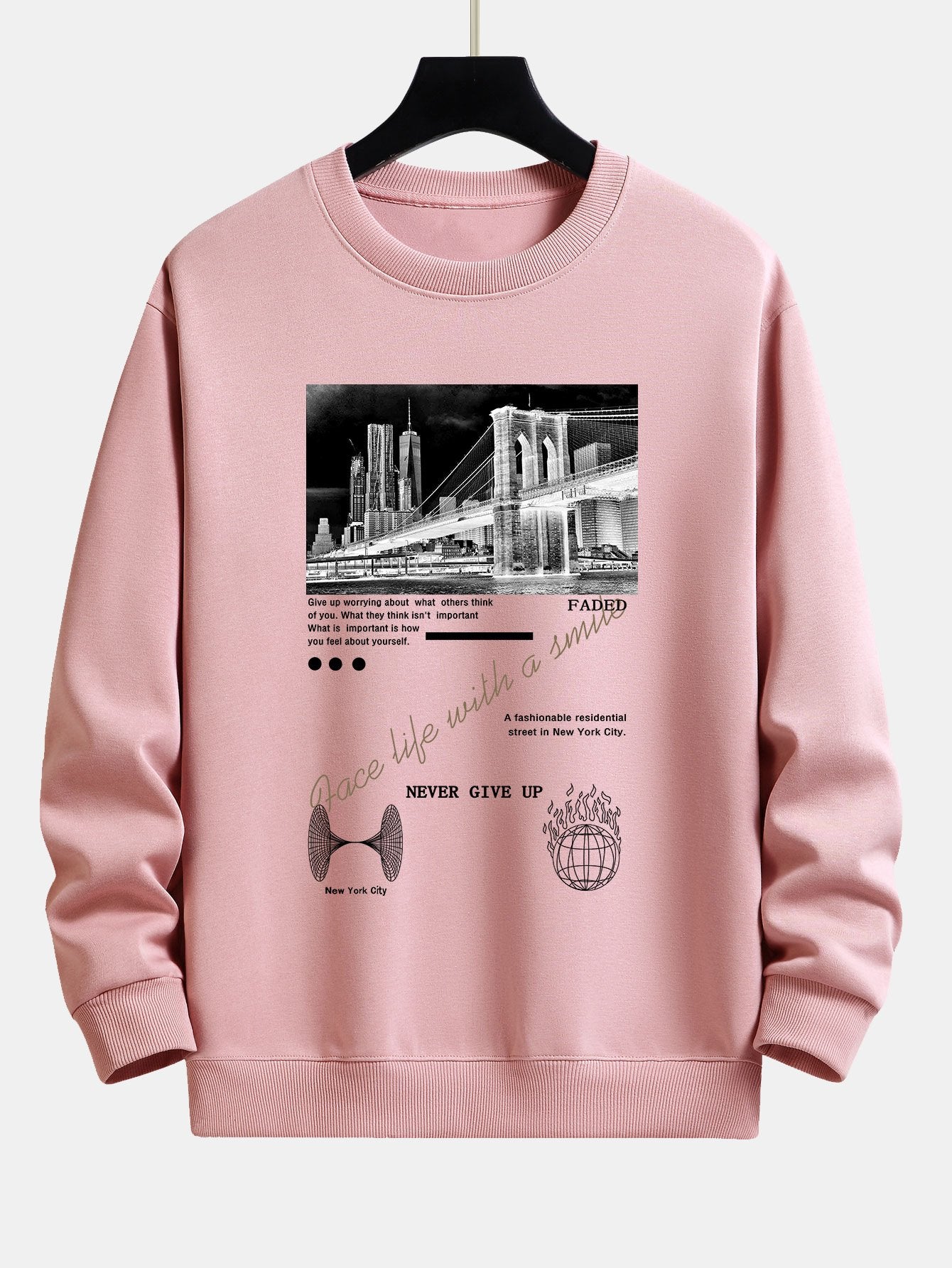 New York Slogan Print Relax Fit Sweatshirt - Image 4