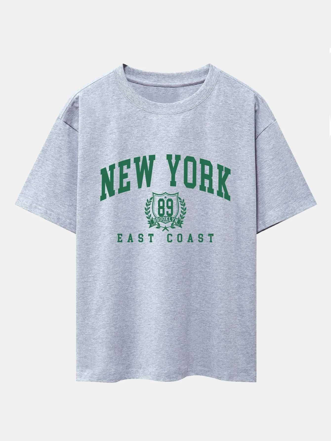 New York Varsity Print Drop Shoulder Oversize T-Shirt - Image 2