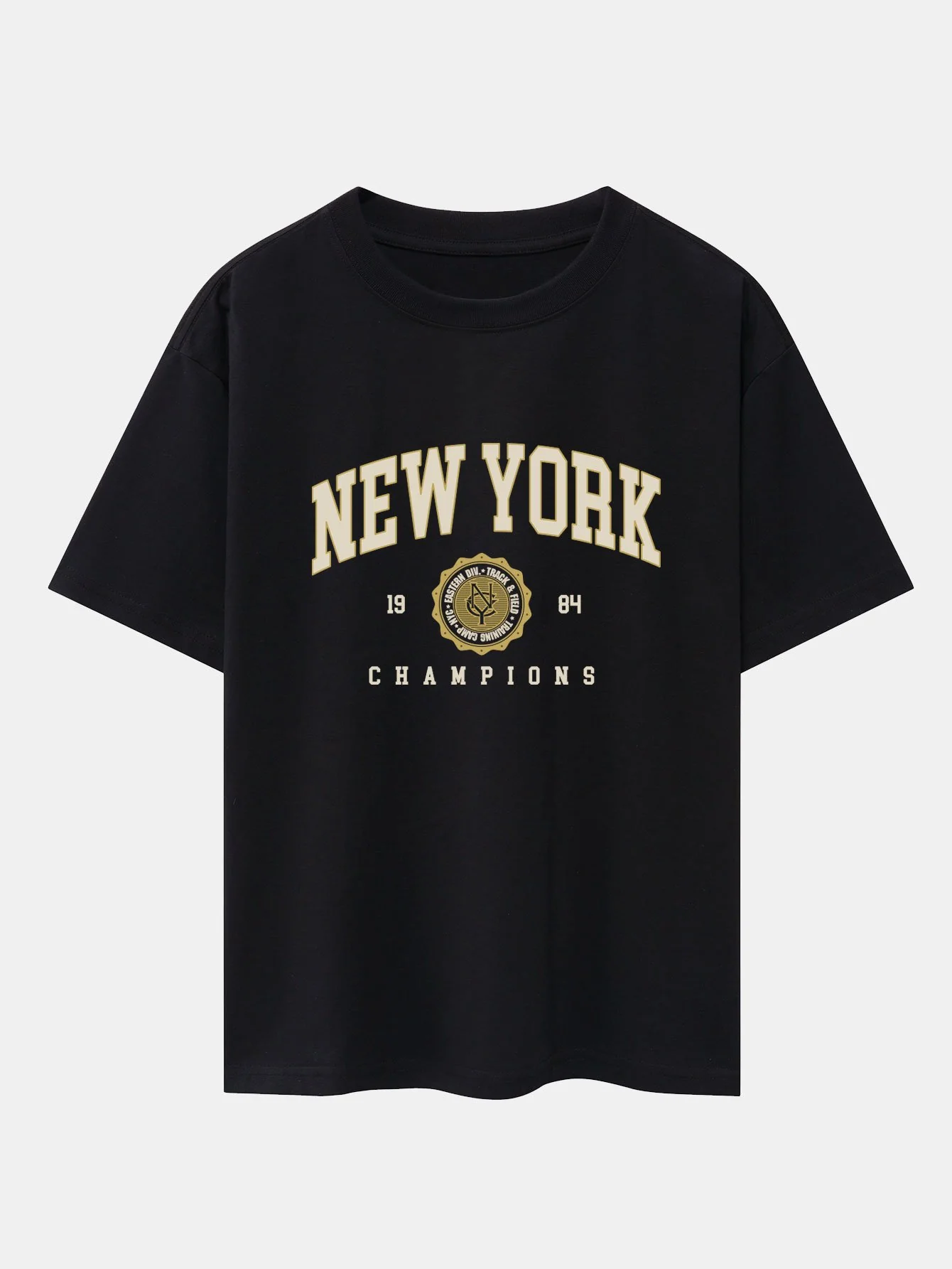 New York Varsity Print Schwergewicht Oversize T-Shirt - Image 2