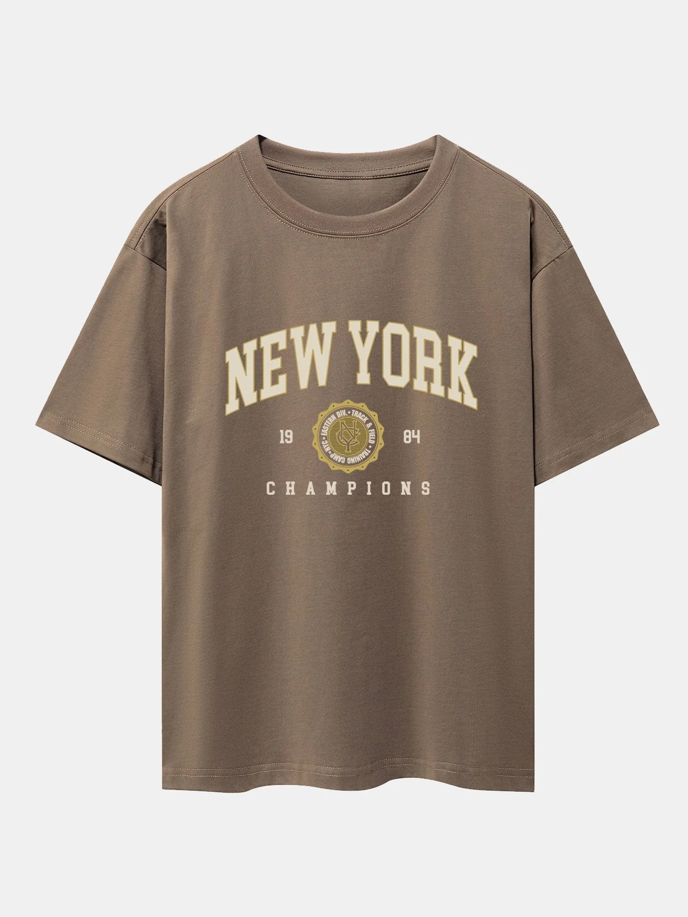 New York Varsity Print Schwergewicht Oversize T-Shirt & Jersey Shorts - Image 2
