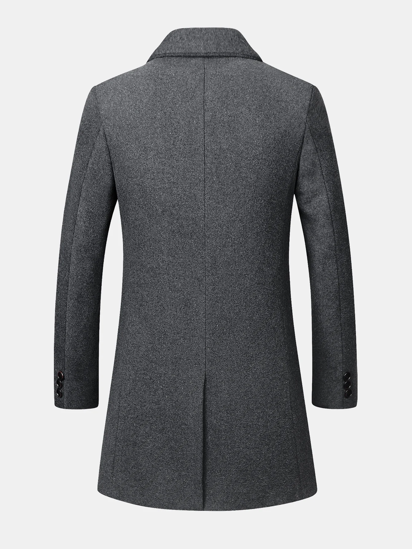 Notch Lapel Wool Blend Overcoat - Image 4