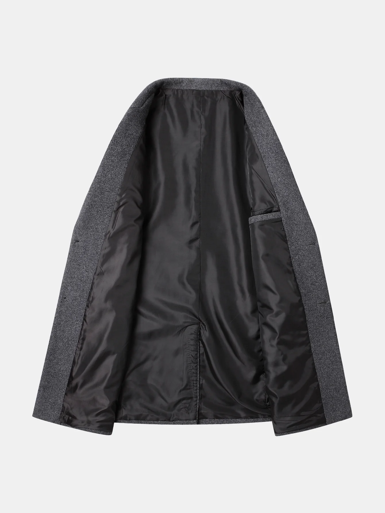Notch Lapel Wool Blend Overcoat - Image 5