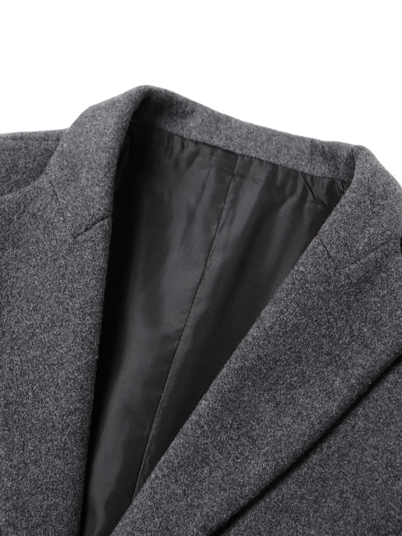 Notch Lapel Wool Blend Overcoat - Image 6