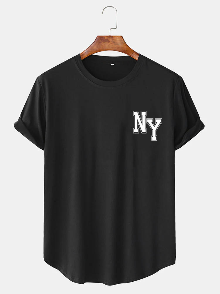 NY Print Arc Hem T-Shirt - Image 2