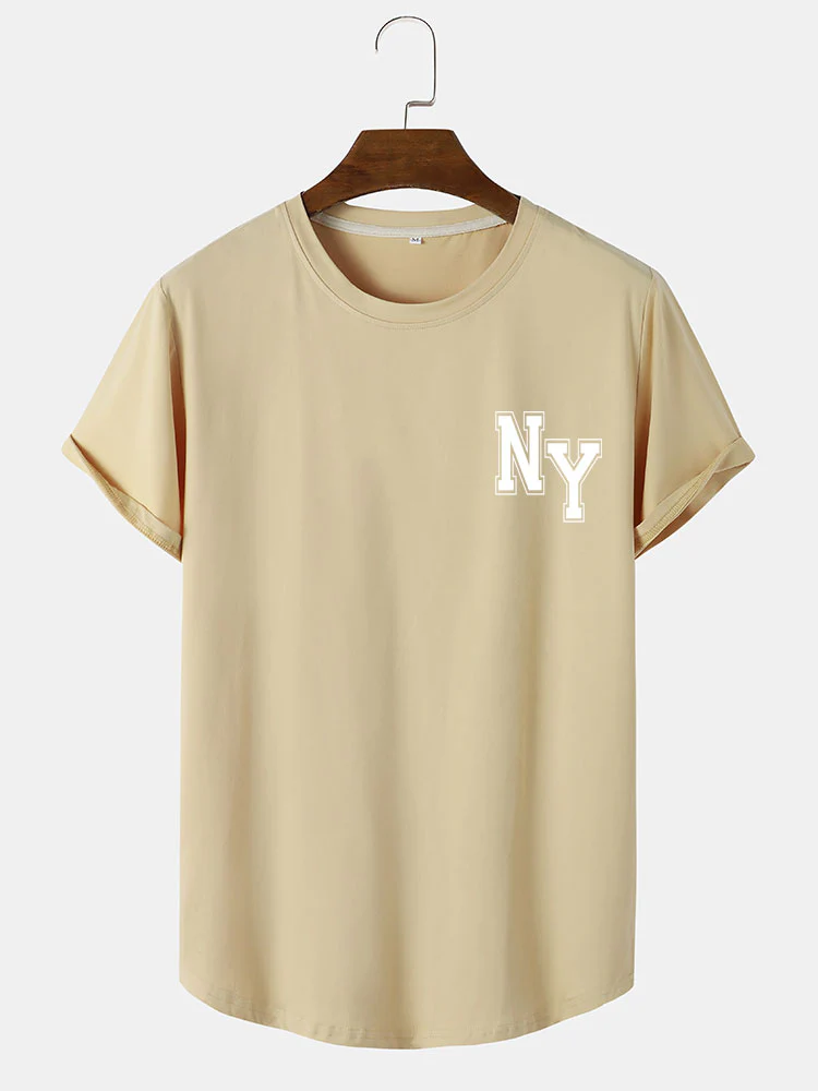 NY Print Arc Hem T-Shirt - Image 4