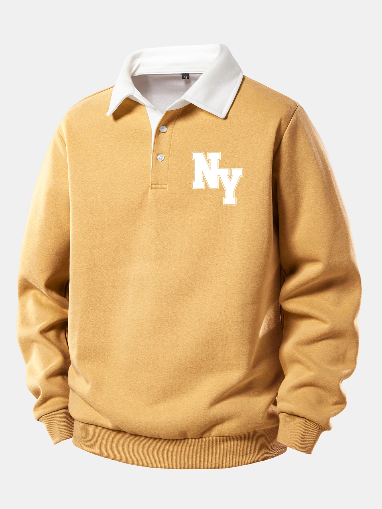 NY Print Kontrast Poloshirts Kragen Sweatshirt - Image 8