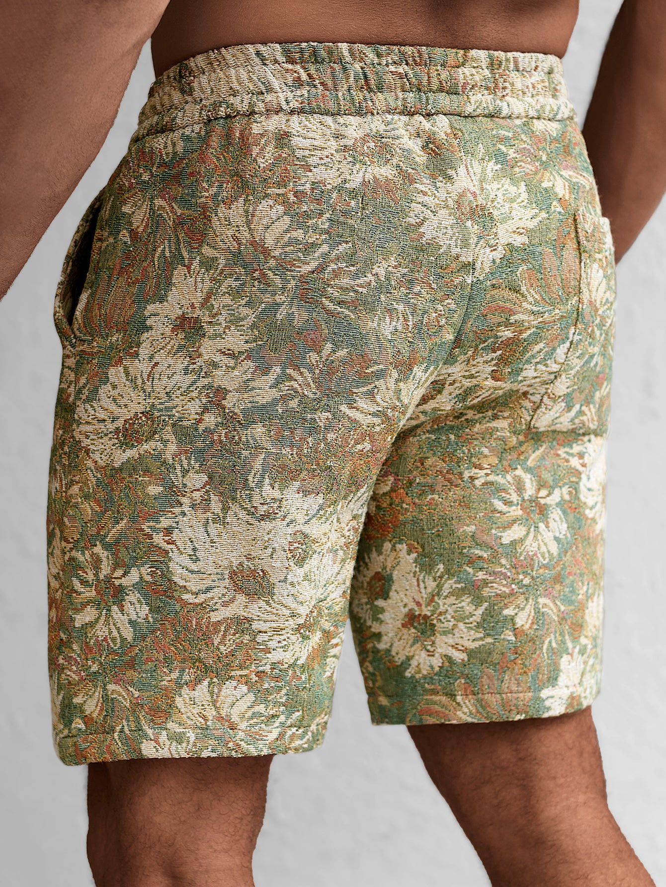 Ölgemälde Blumenmuster Kordelzug Shorts - Image 9
