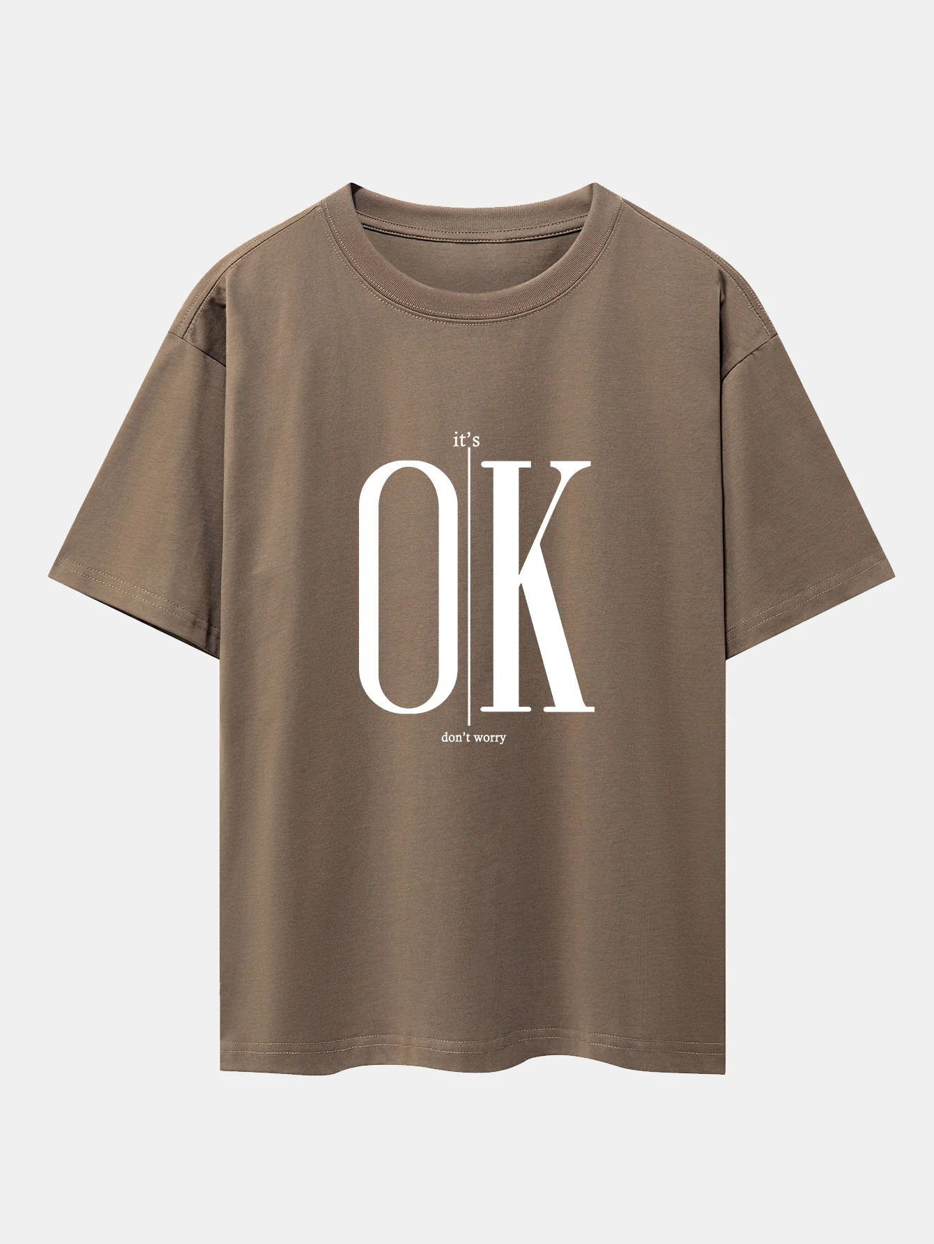 OK Slogan Druck Drop Shoulder Oversize T-Shirt - Image 4