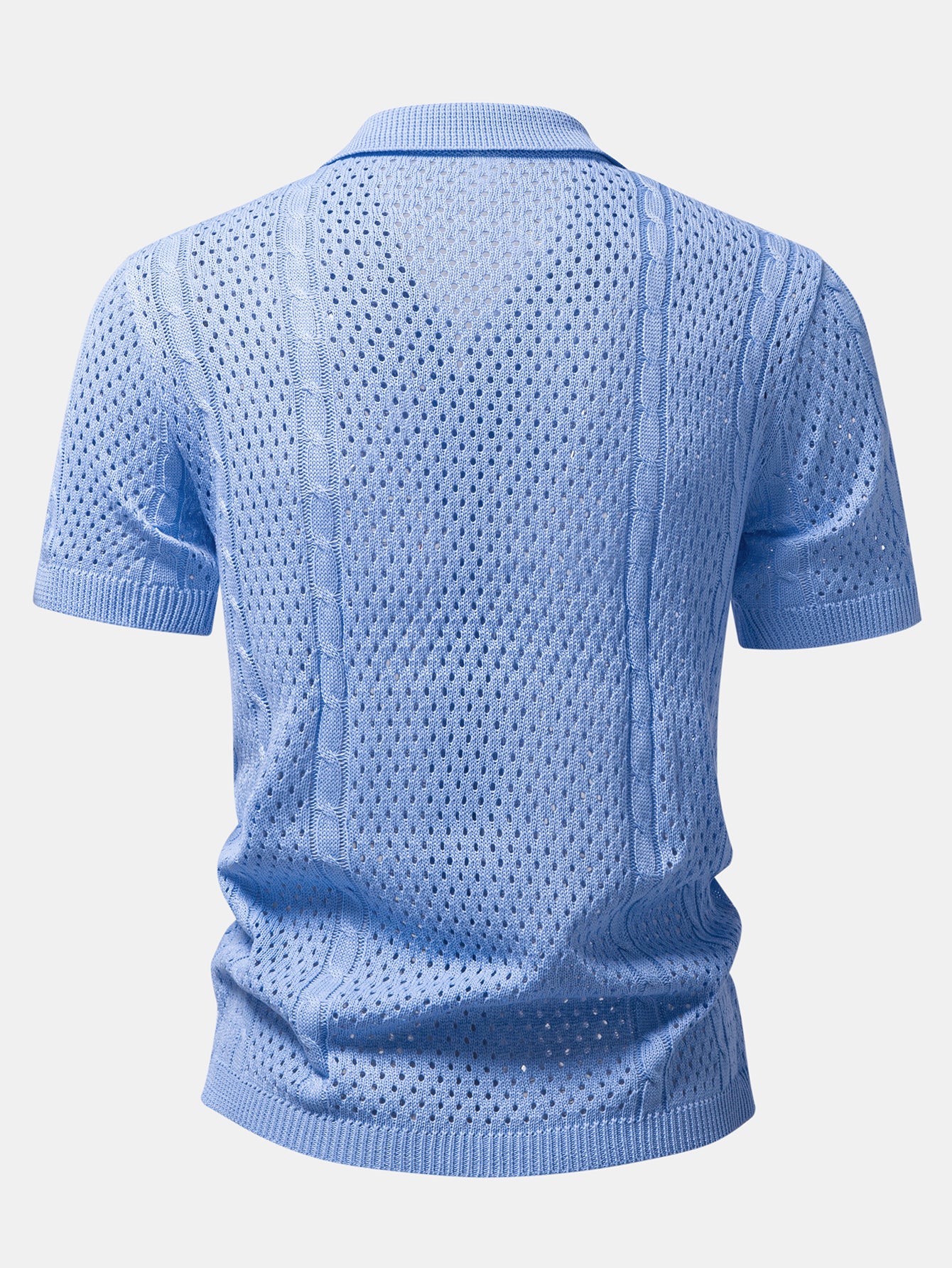 Open Knit Shirt & Straight Leg Linen Pants - Image 3