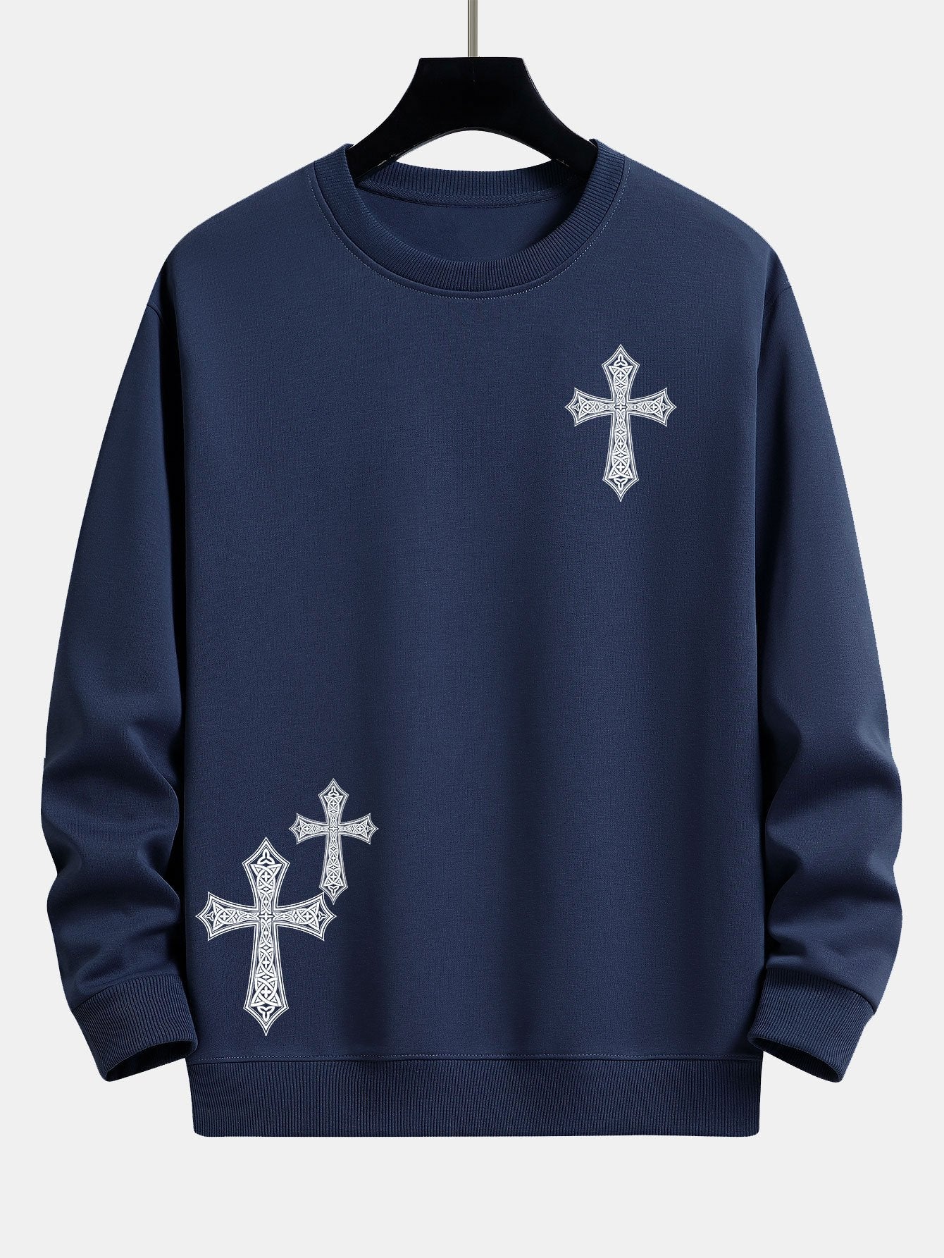Ornamentales Kreuzdruck Relaxed Fit Sweatshirt - Image 3