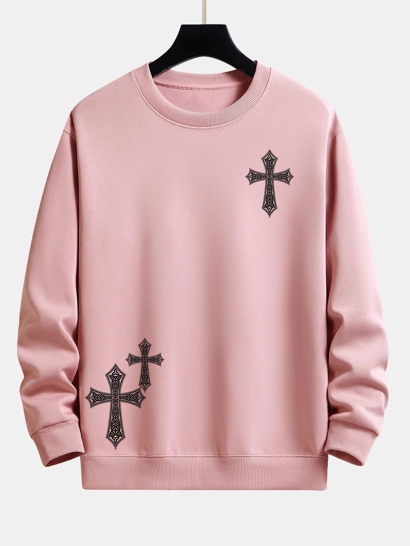 Ornamentales Kreuzdruck Relaxed Fit Sweatshirt - Image 4