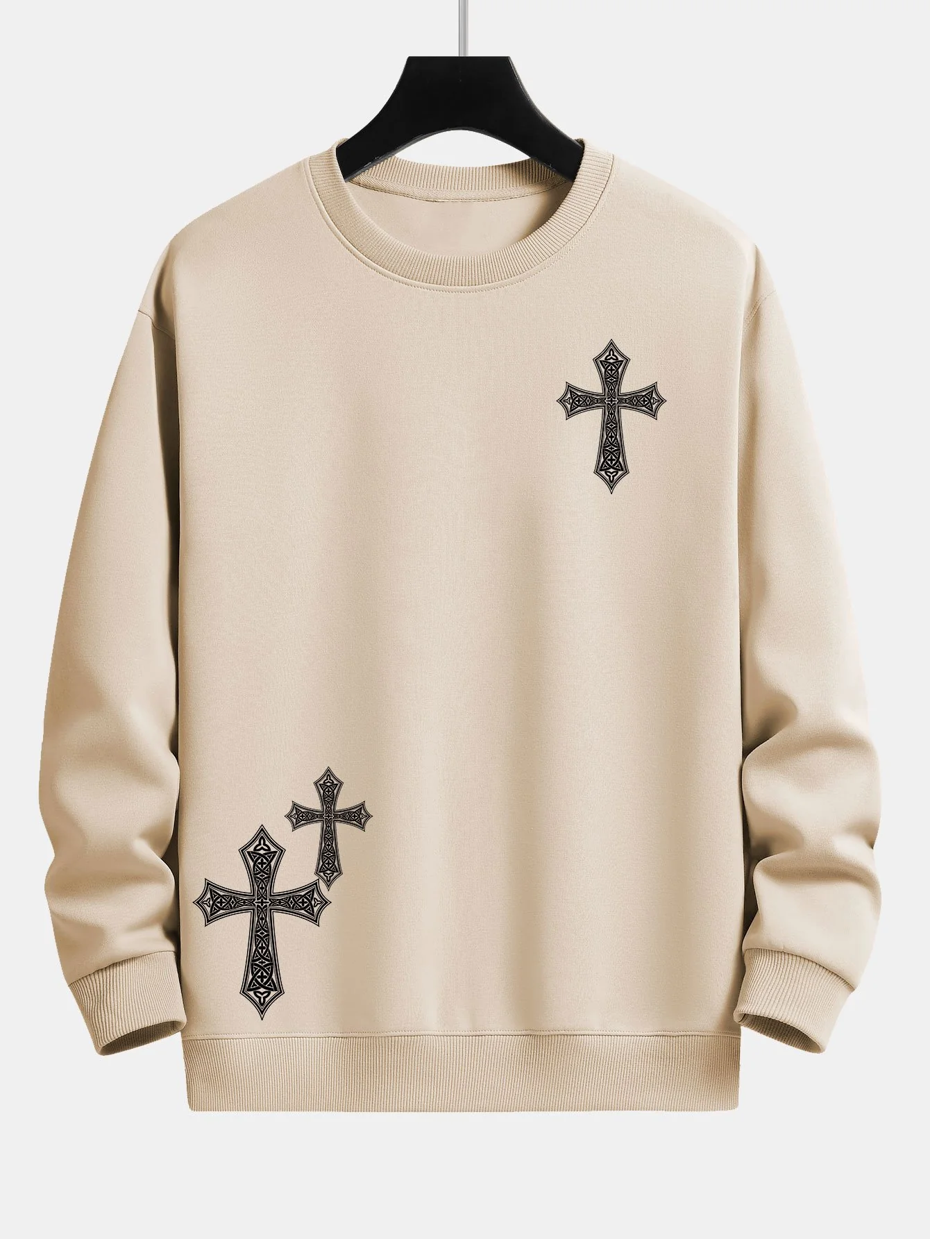 Ornamentales Kreuzdruck Relaxed Fit Sweatshirt - Image 5