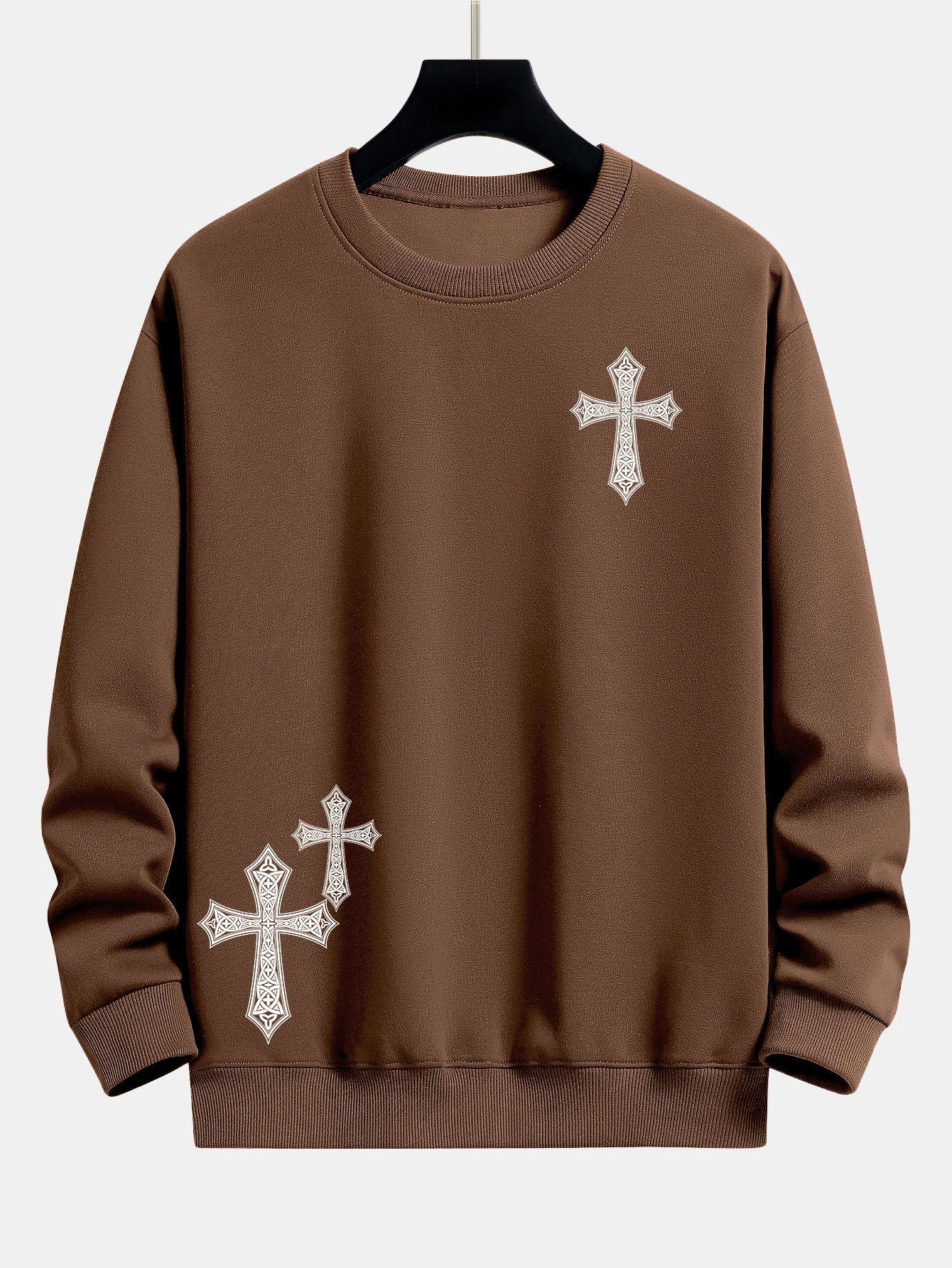 Ornamentales Kreuzdruck Relaxed Fit Sweatshirt - Image 6