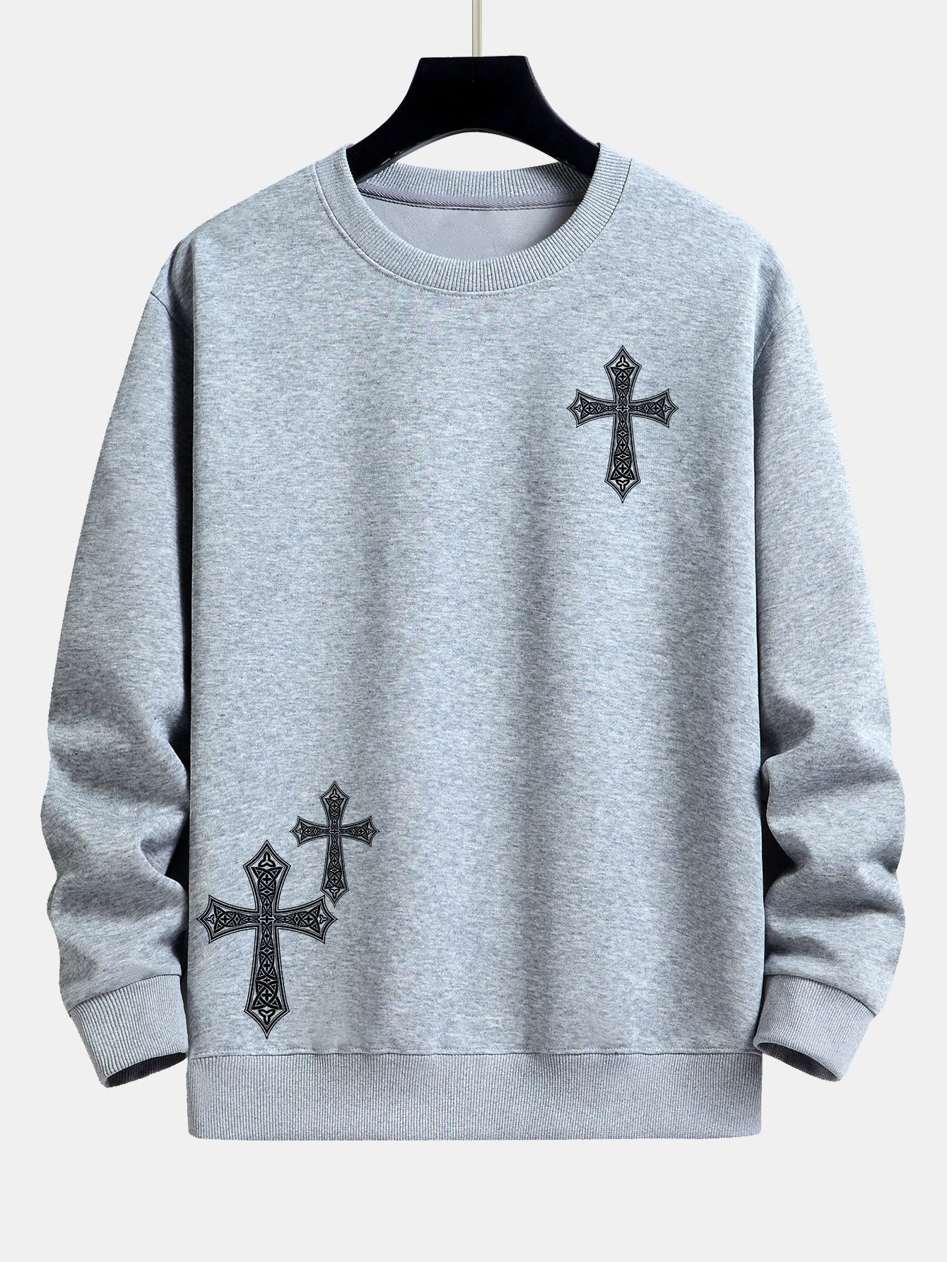 Ornamentales Kreuzdruck Relaxed Fit Sweatshirt - Image 8
