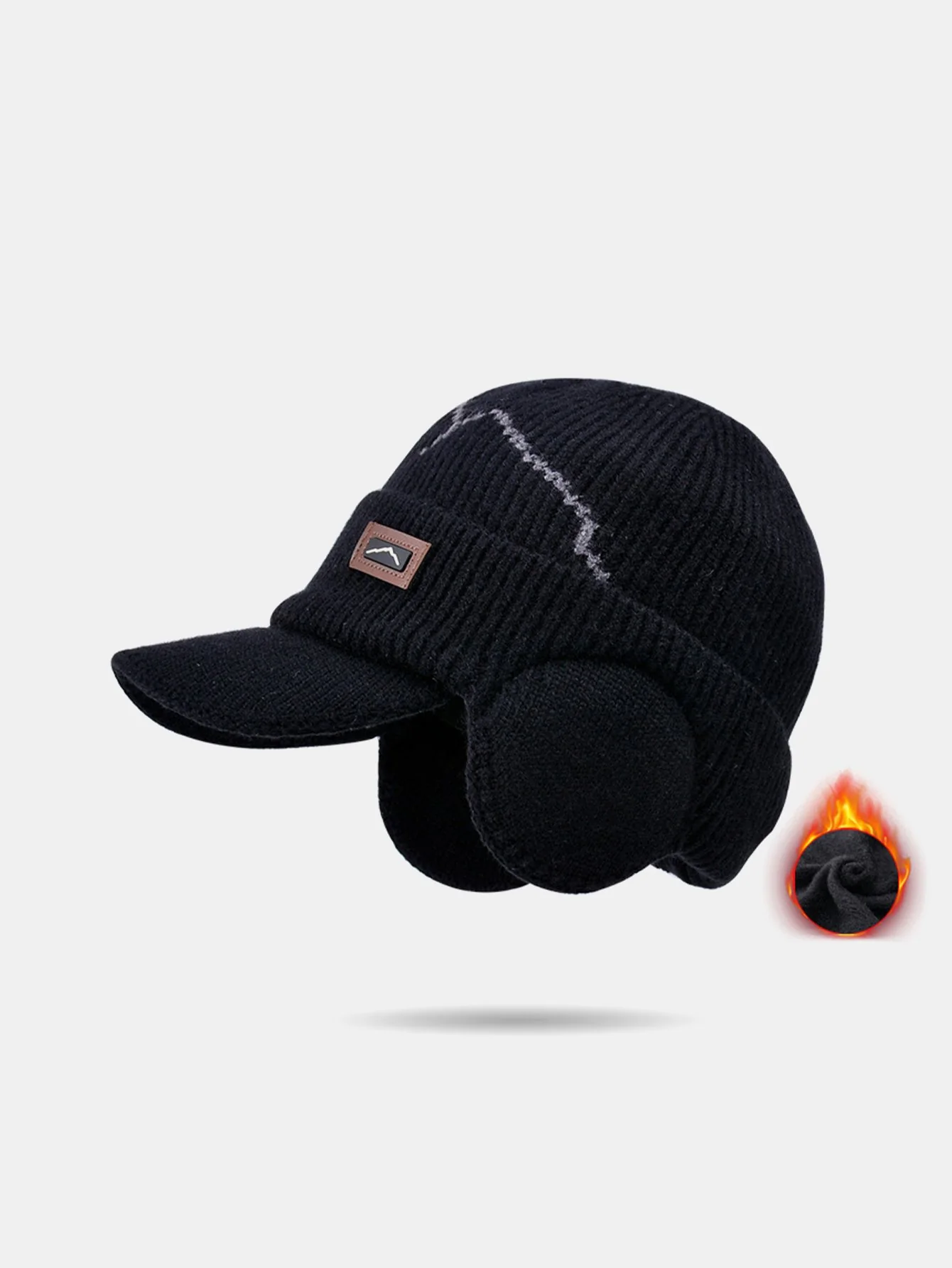 Outdoor Plüsch Warm Gestrickte Ohrenklappen Baseballmütze