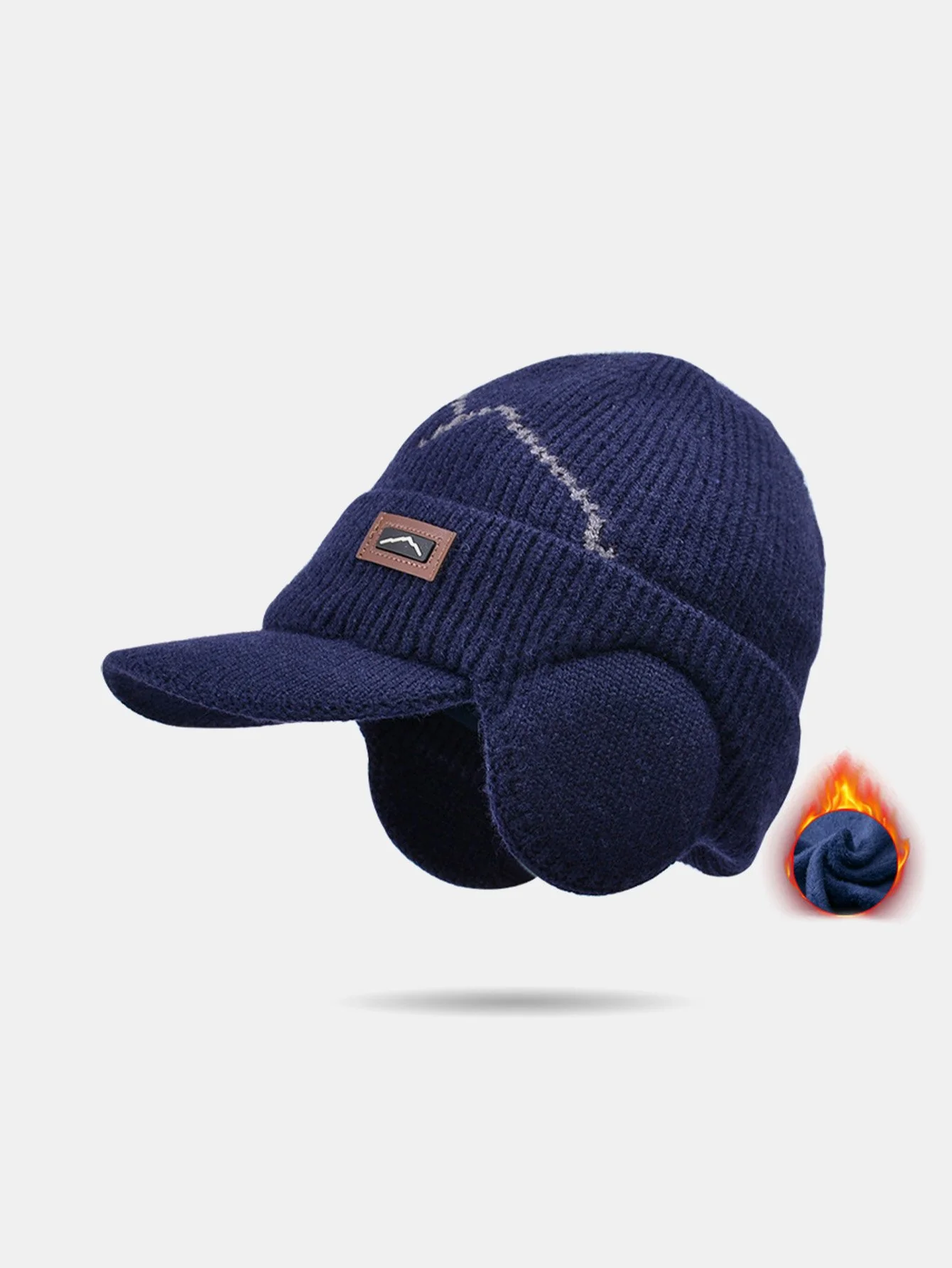 Outdoor Plüsch Warm Gestrickte Ohrenklappen Baseballmütze - Image 2