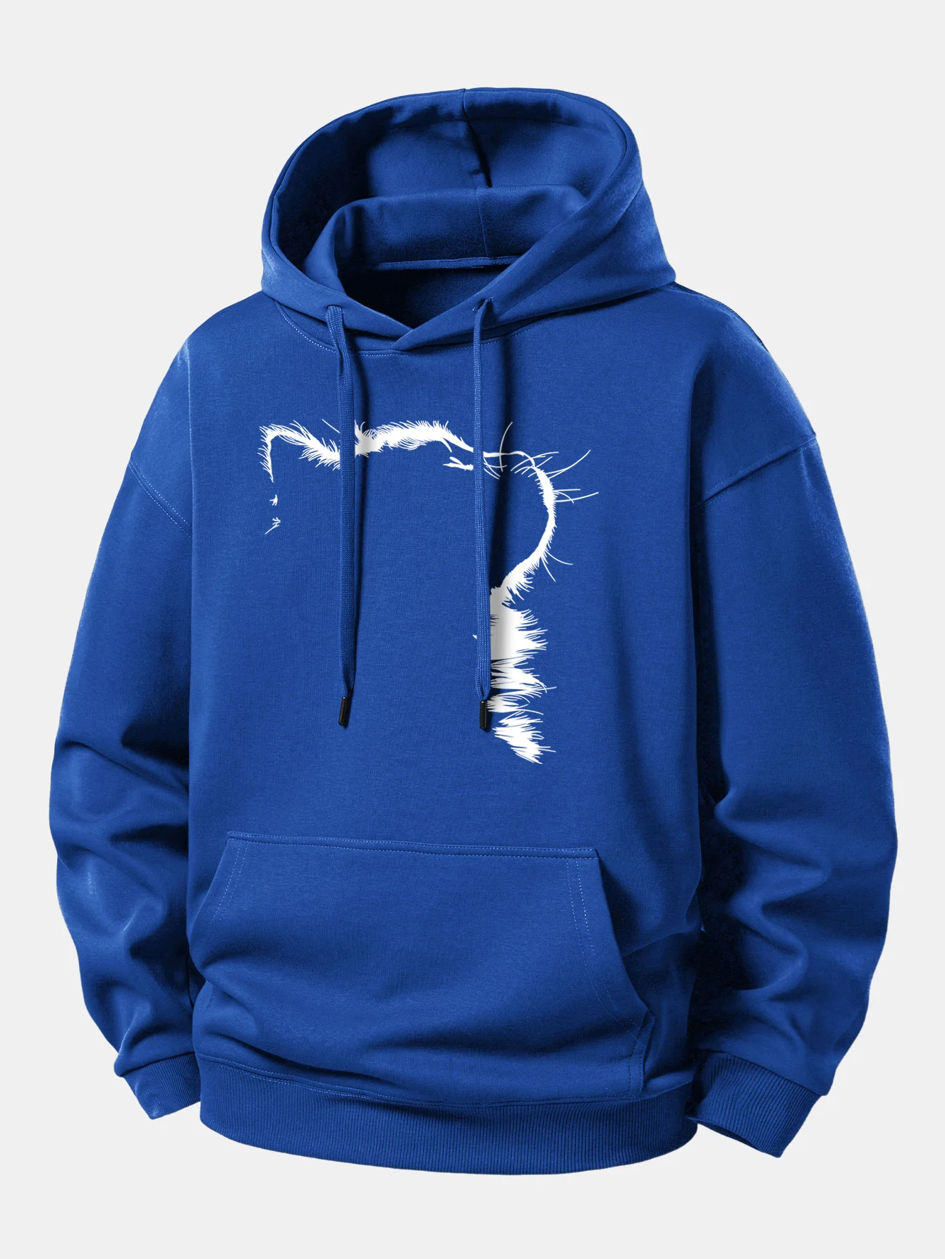 Outline Cat Print Relax Fit Hoodie - Image 10