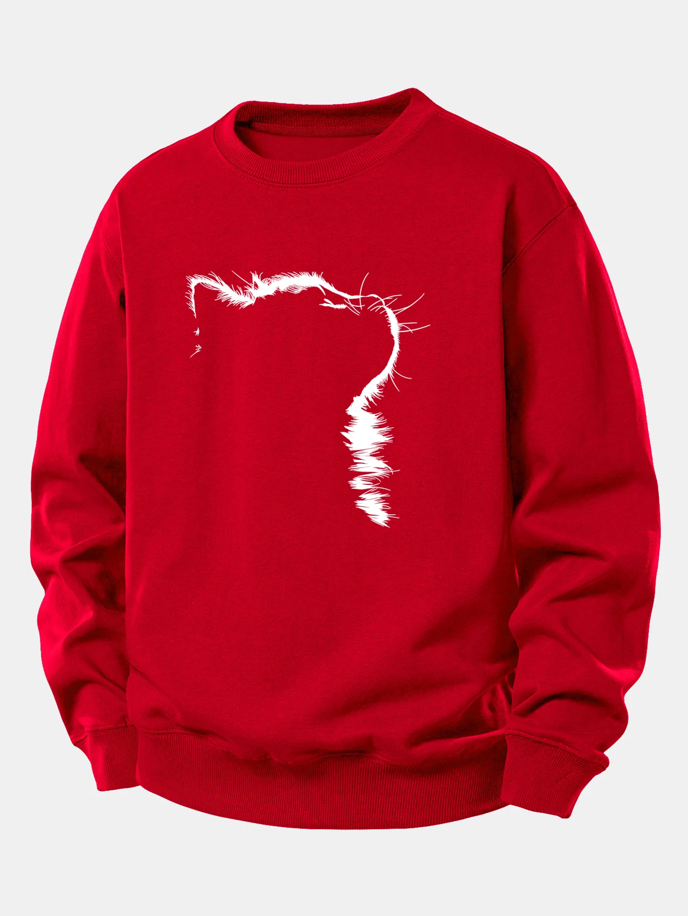 Outline Cat Print Relax Fit Sweatshirt - Image 10