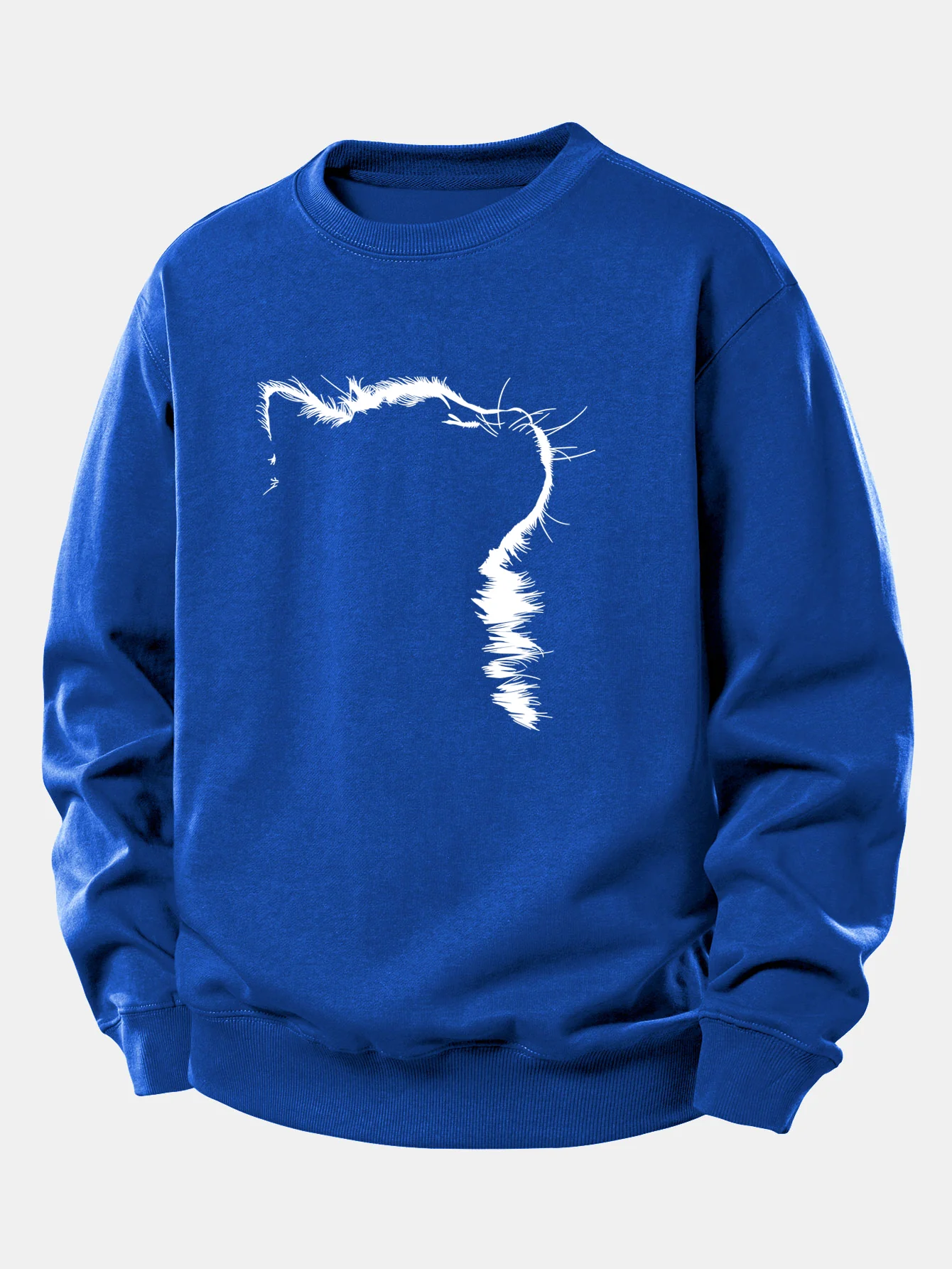 Outline Cat Print Relax Fit Sweatshirt - Image 11