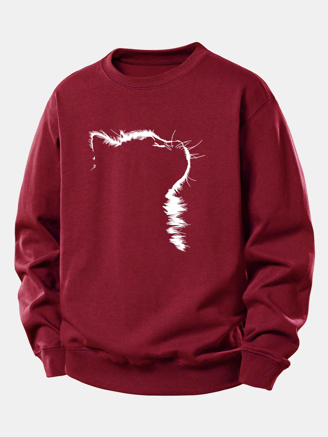 Outline Cat Print Relax Fit Sweatshirt - Image 8