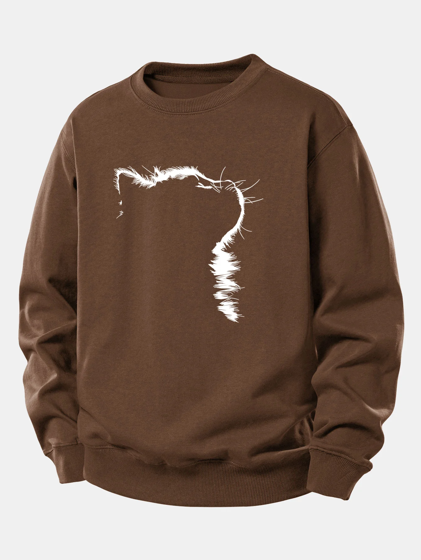 Outline Cat Print Relax Fit Sweatshirt - Image 9