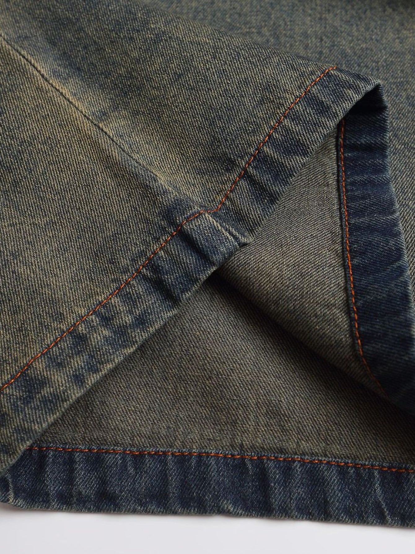 Oversize Brooklyn Stickerei Gewaschenes Abgenutztes Denim Sweatshirt - Image 8