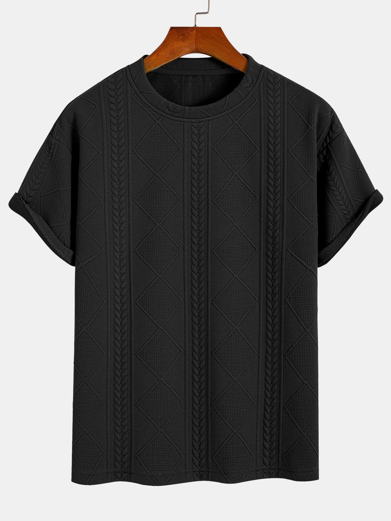 Übergröße Geometrisches Jacquard T-Shirt - Image 2