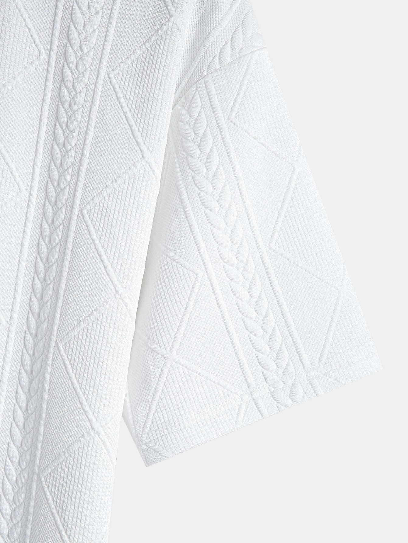 Übergröße Geometrisches Jacquard T-Shirt & Shorts - Image 11