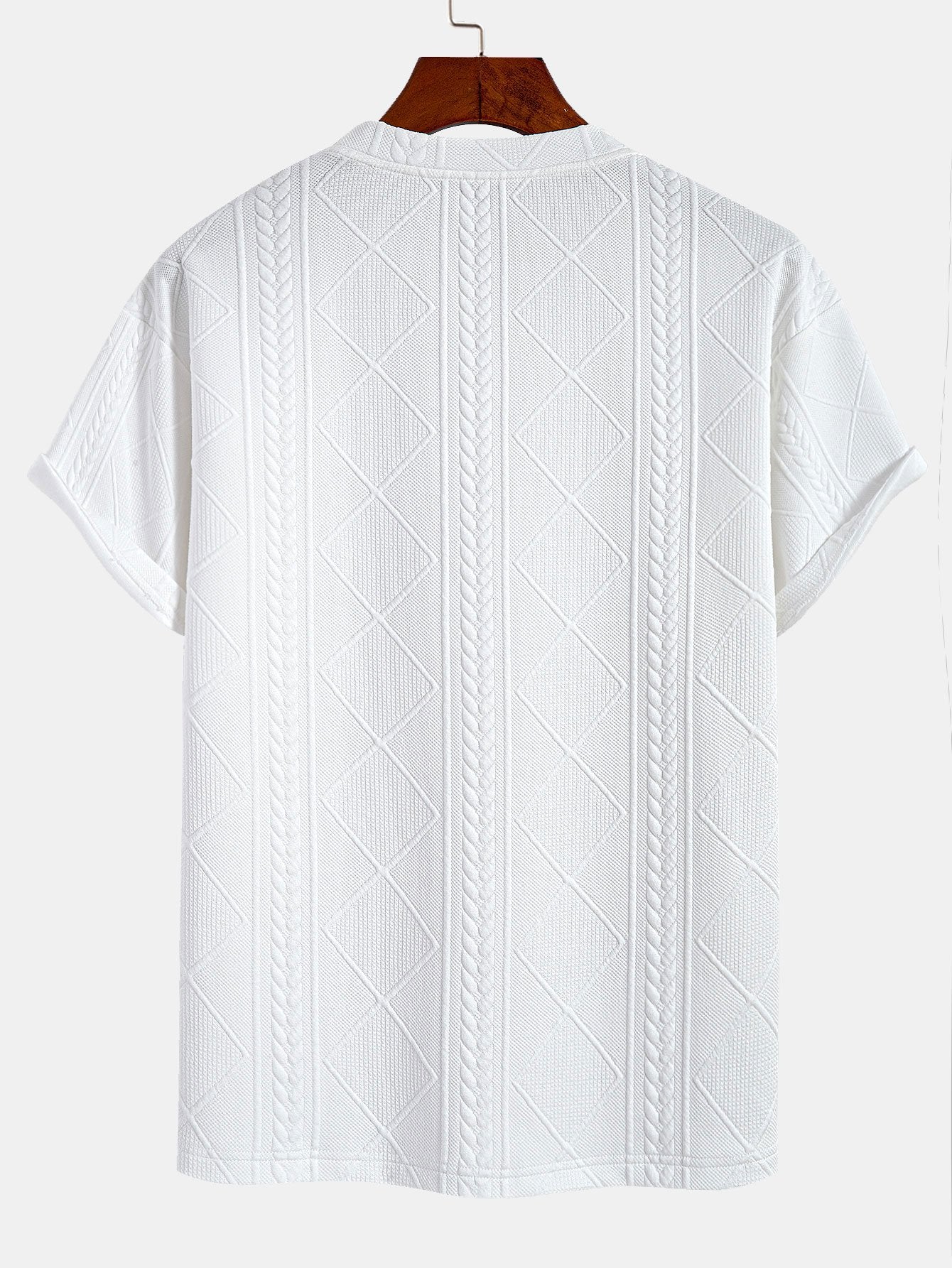Übergröße Geometrisches Jacquard T-Shirt & Shorts - Image 5