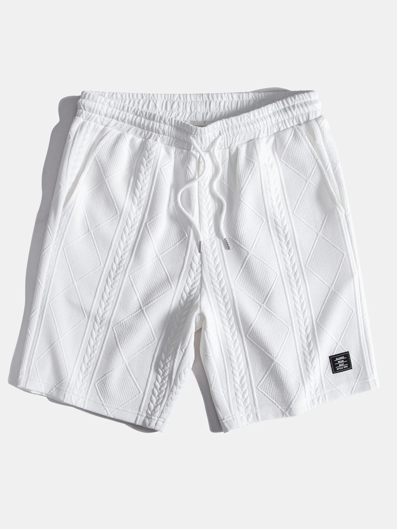 Übergröße Geometrisches Jacquard T-Shirt & Shorts - Image 6